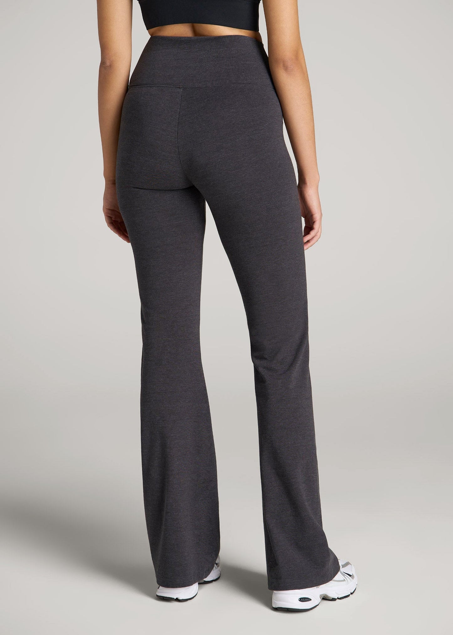 American Tall Women Cotton Flare Leggings for Tall Women in Shadow Grey Mix