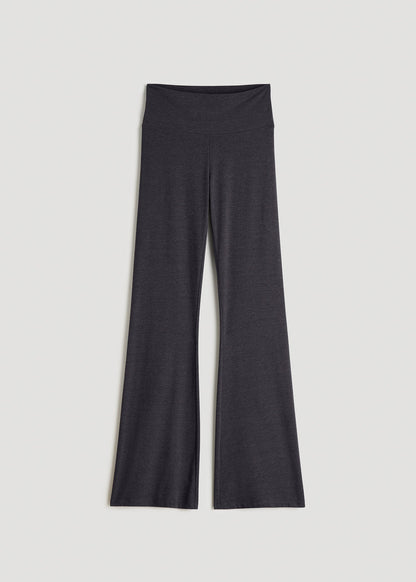 American Tall Women Cotton Flare Leggings for Tall Women in Shadow Grey Mix