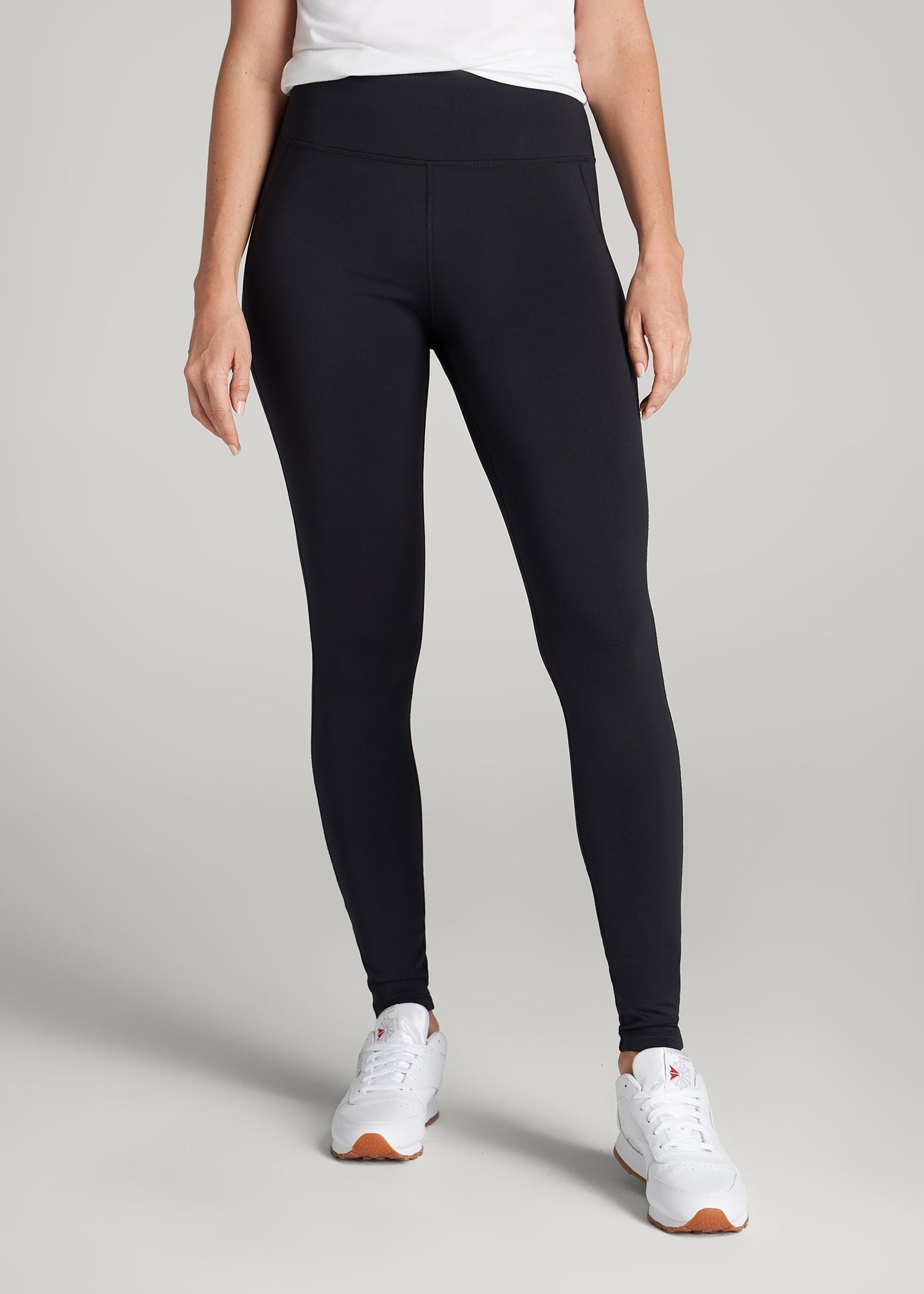 American Tall Women Fleece-Lined Leggings for Tall Women in Black