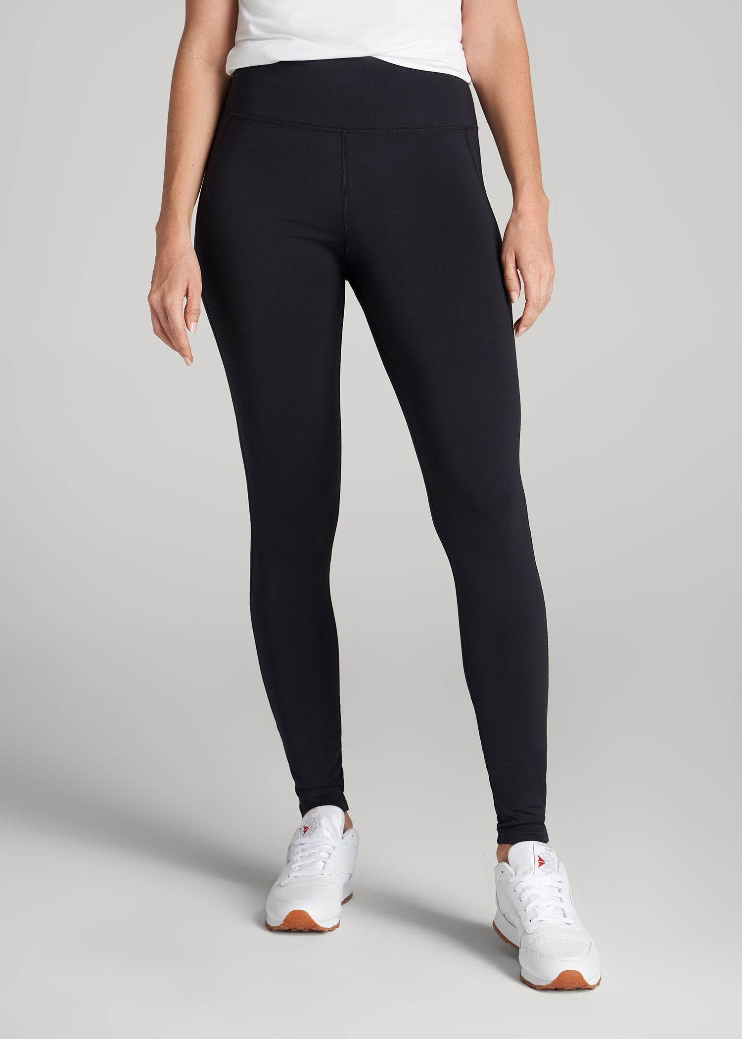 American Tall Women Fleece-Lined Leggings for Tall Women in Black