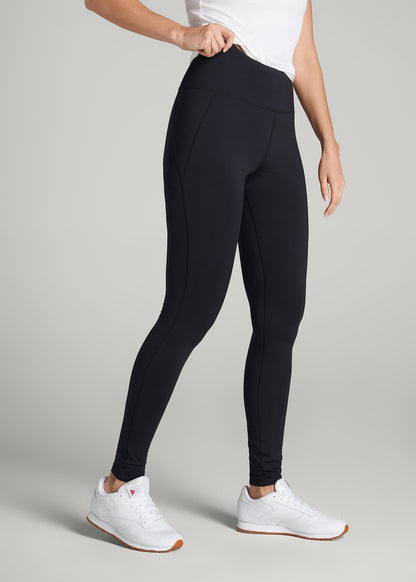 American Tall Women Fleece-Lined Leggings for Tall Women in Black