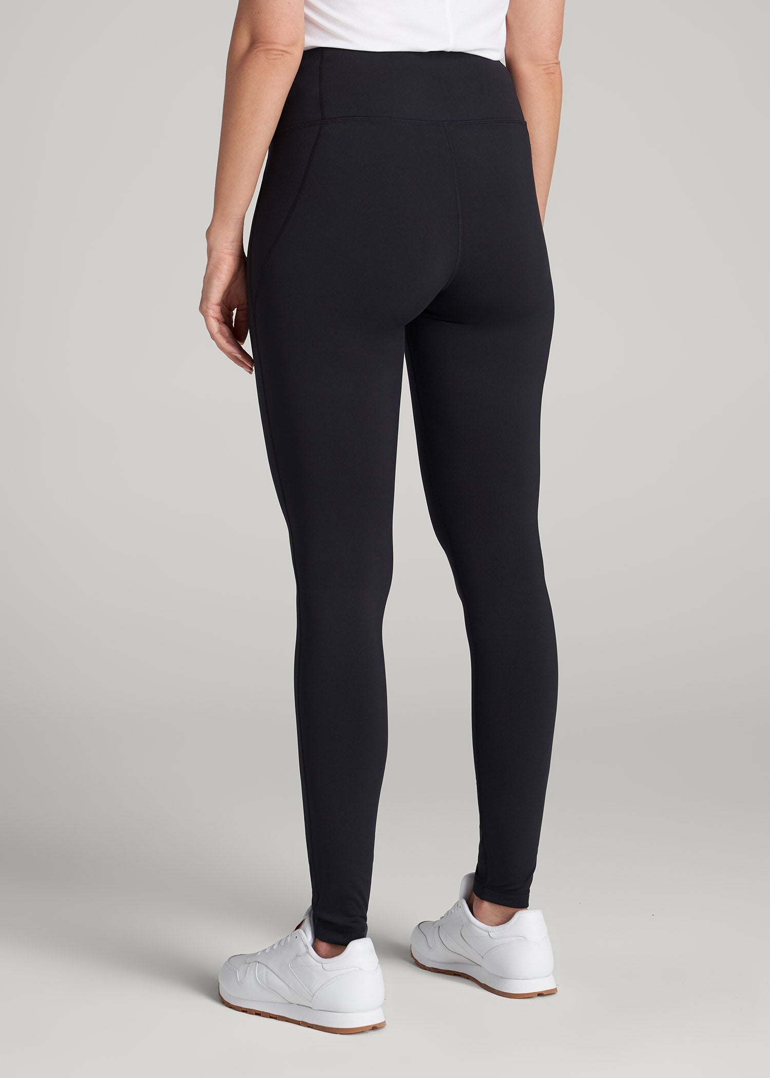 American Tall Women Fleece-Lined Leggings for Tall Women in Black
