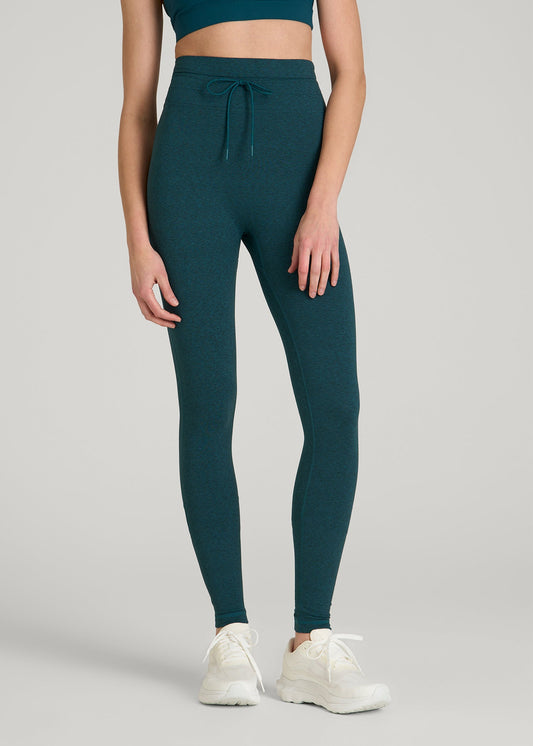 American Tall Women Ultra Soft Yoga Leggings for Tall Women in Deep Teal Mix