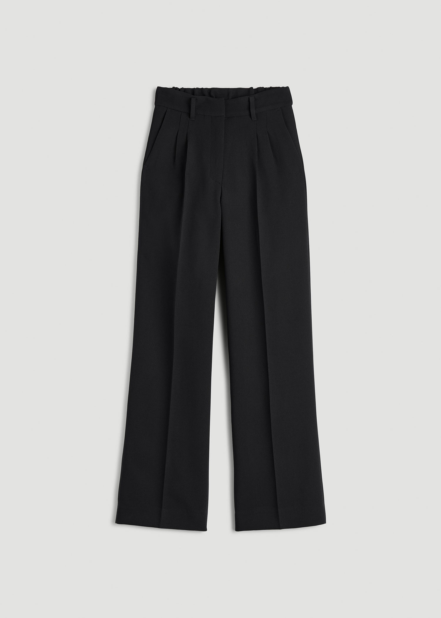 American Tall Women Wide Leg Pleated Dress Pants 2.0 for Tall Women in Black