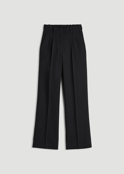 American Tall Women Wide Leg Pleated Dress Pants 2.0 for Tall Women in Black