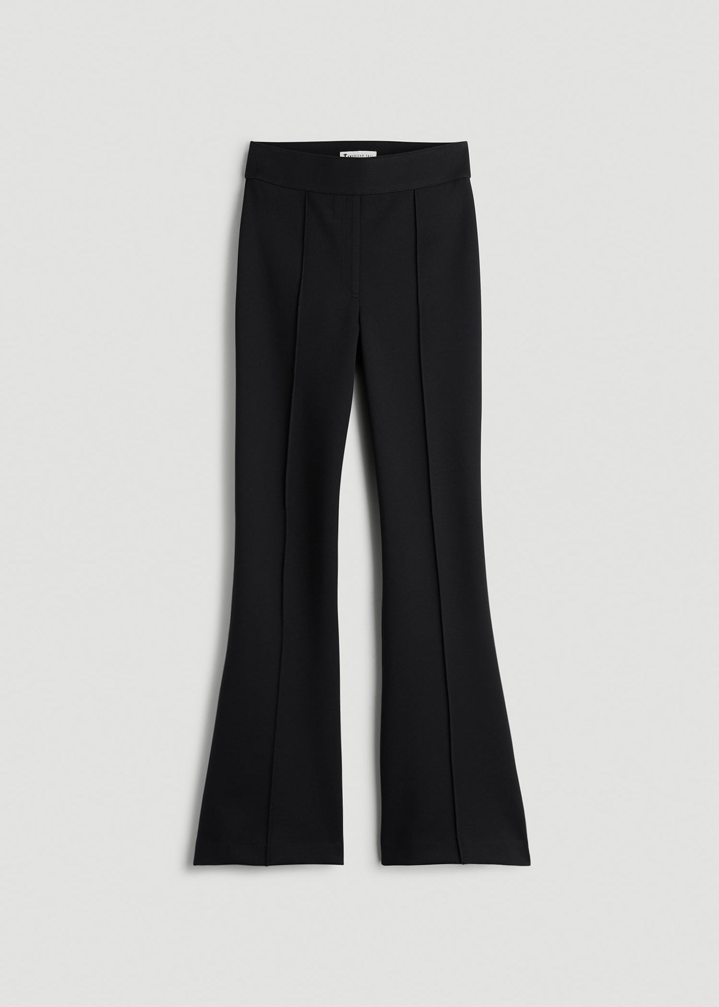 American Tall Women Soft Flex Ponte Pull On Flare Pants for Tall Women in Black