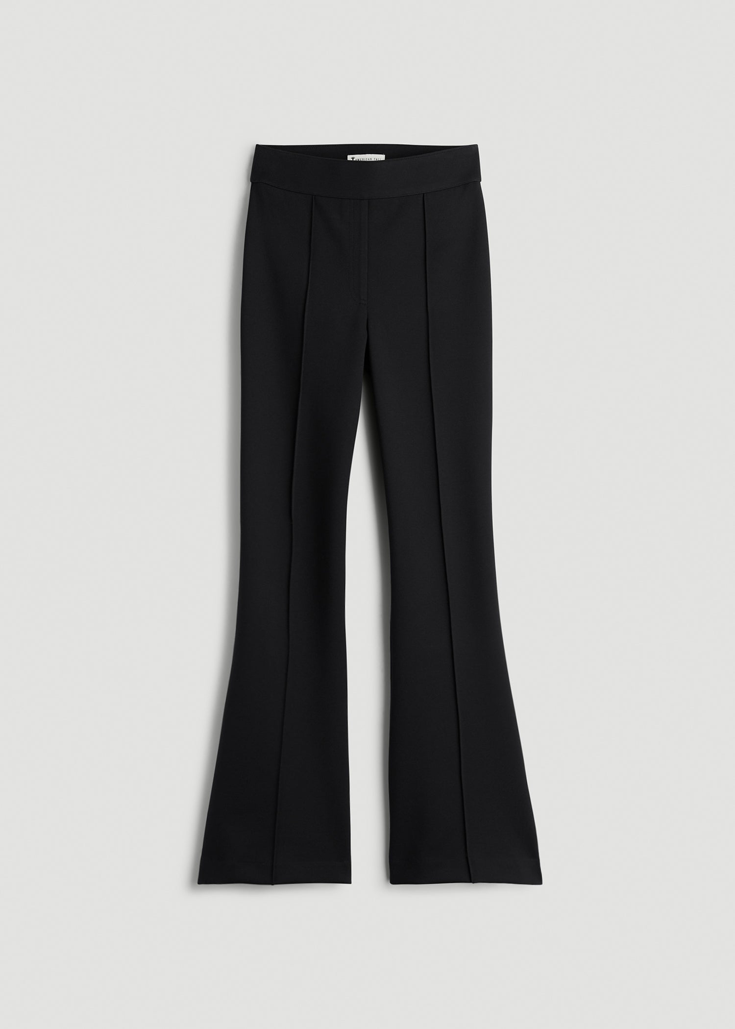 American Tall Women Soft Flex Ponte Pull On Flare Pants for Tall Women in Black