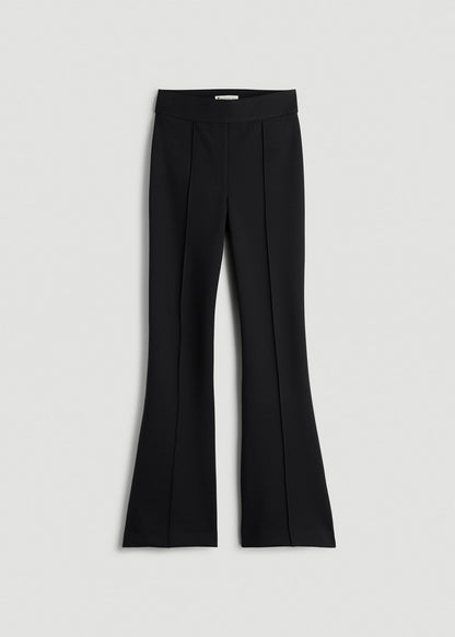 American Tall Women Soft Flex Ponte Pull On Flare Pants for Tall Women in Black
