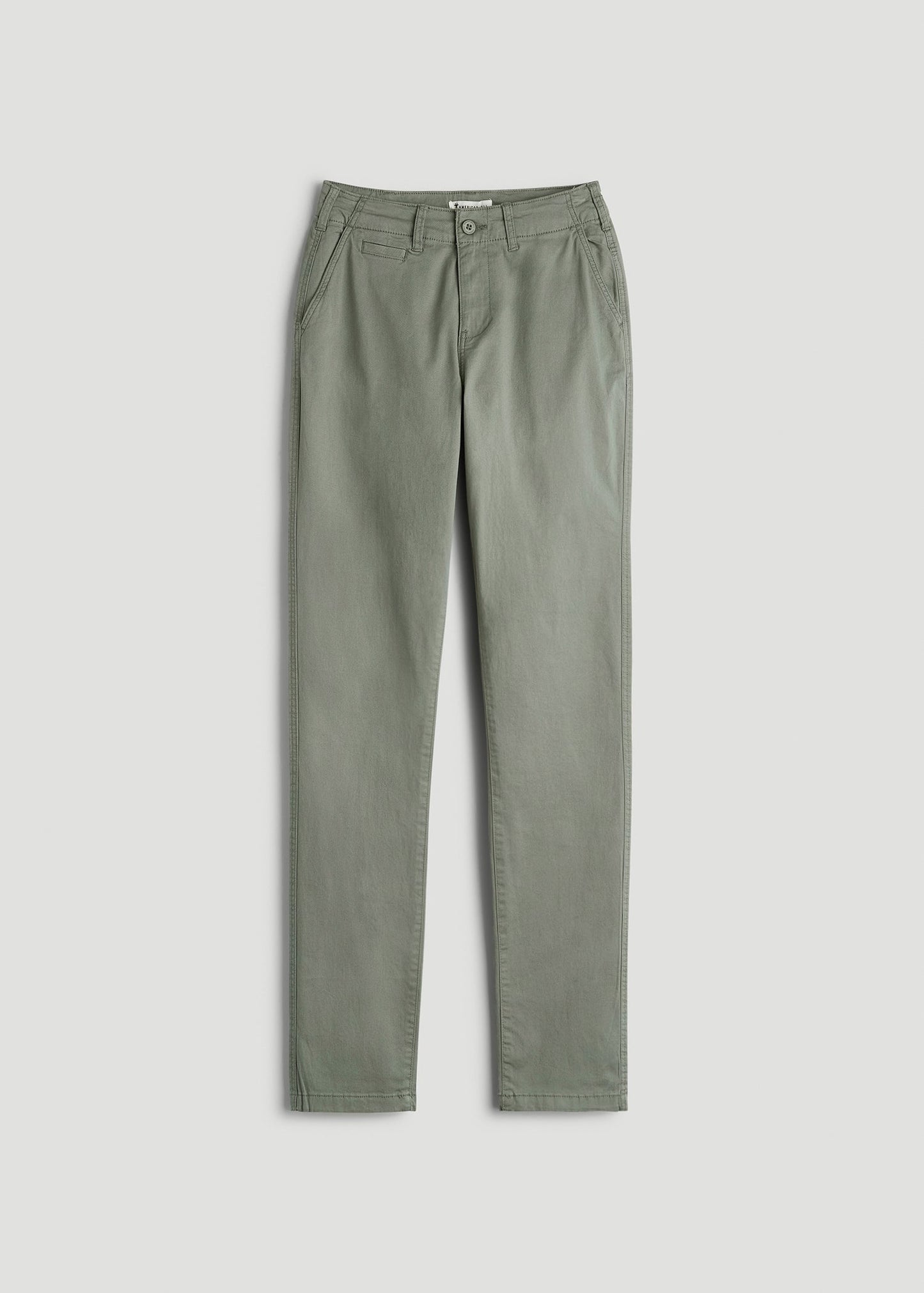American Tall Women High Rise Tapered Chino Pants for Tall Women in Wreath Green