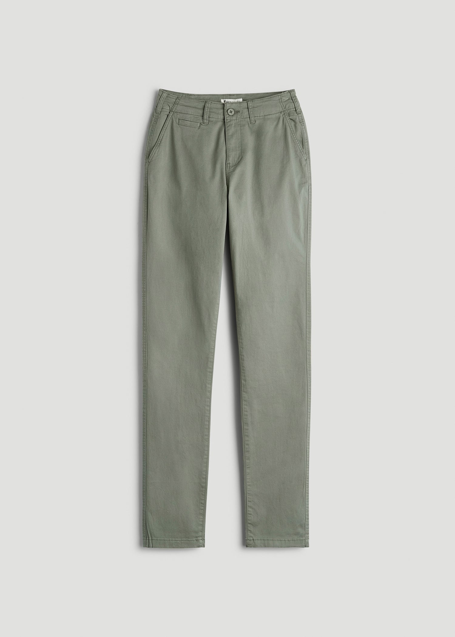 American Tall Women High Rise Tapered Chino Pants for Tall Women in Wreath Green