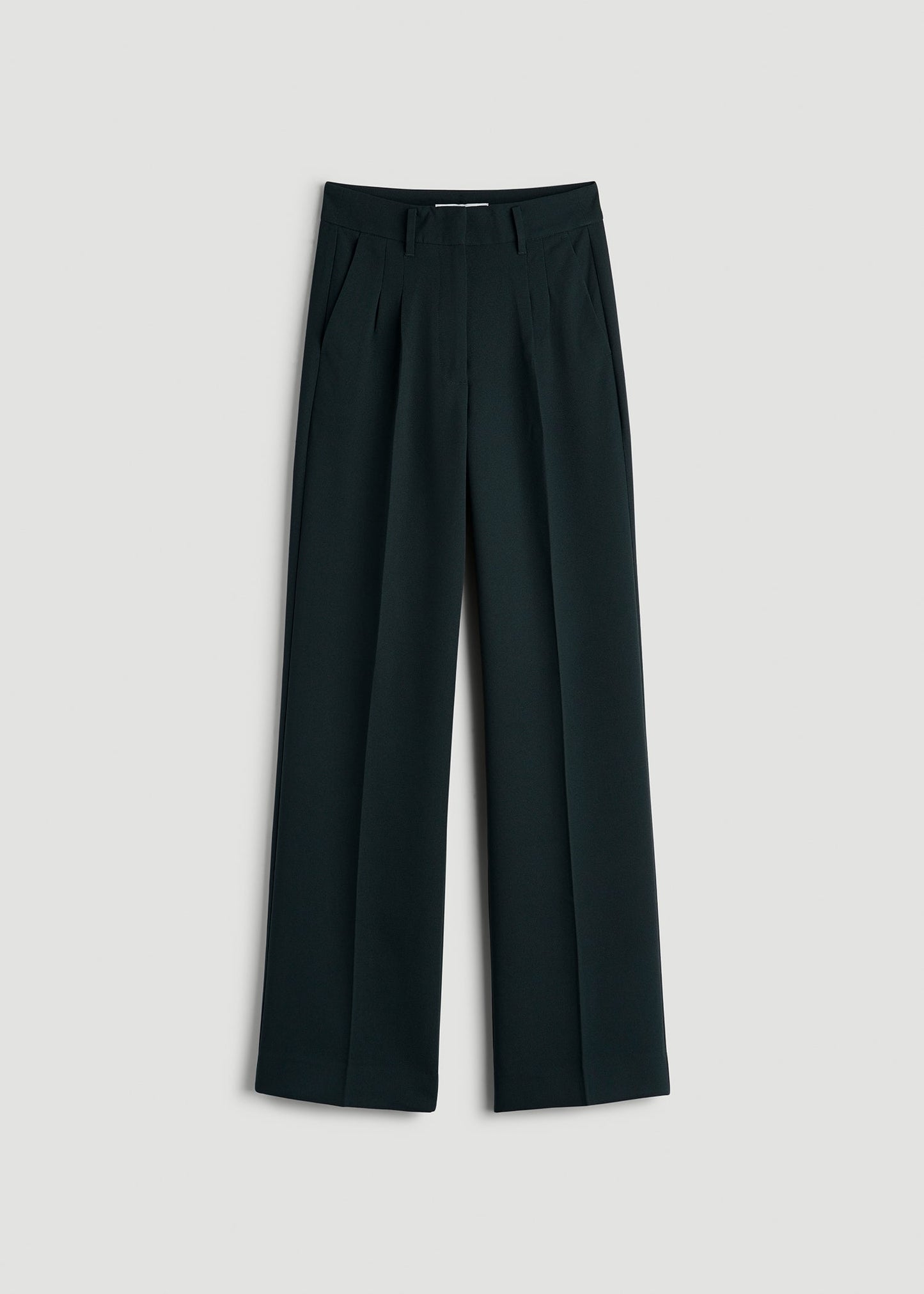 American Tall Women Pleated WIDE Leg Dress Pants for Tall Women in Midnight Green