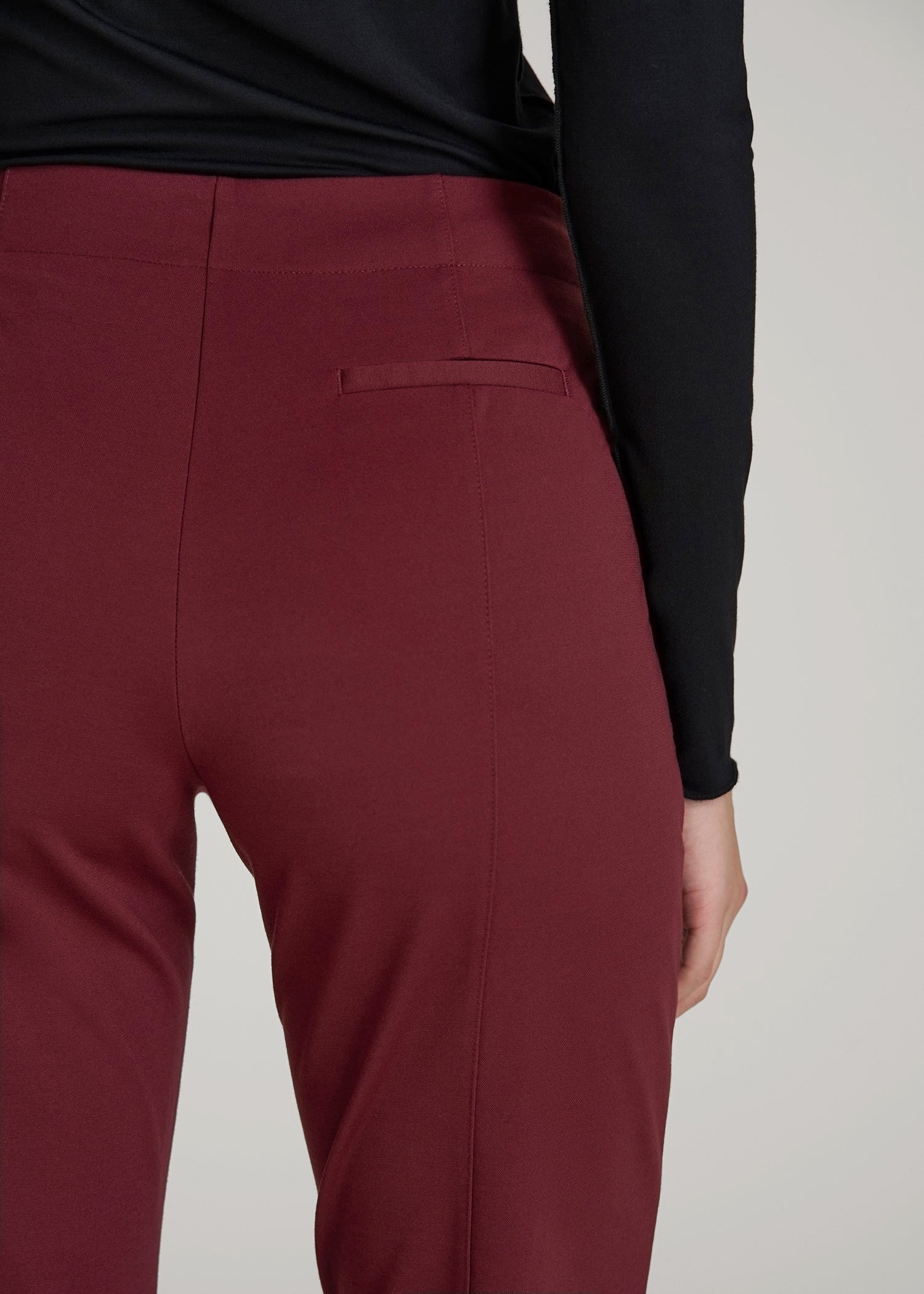 American Tall Women Freedom Flex Slim Straight Leg Dress Pants for Tall Women in Tawny Port