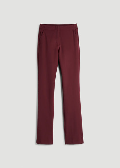 American Tall Women Freedom Flex Slim Straight Leg Dress Pants for Tall Women in Tawny Port
