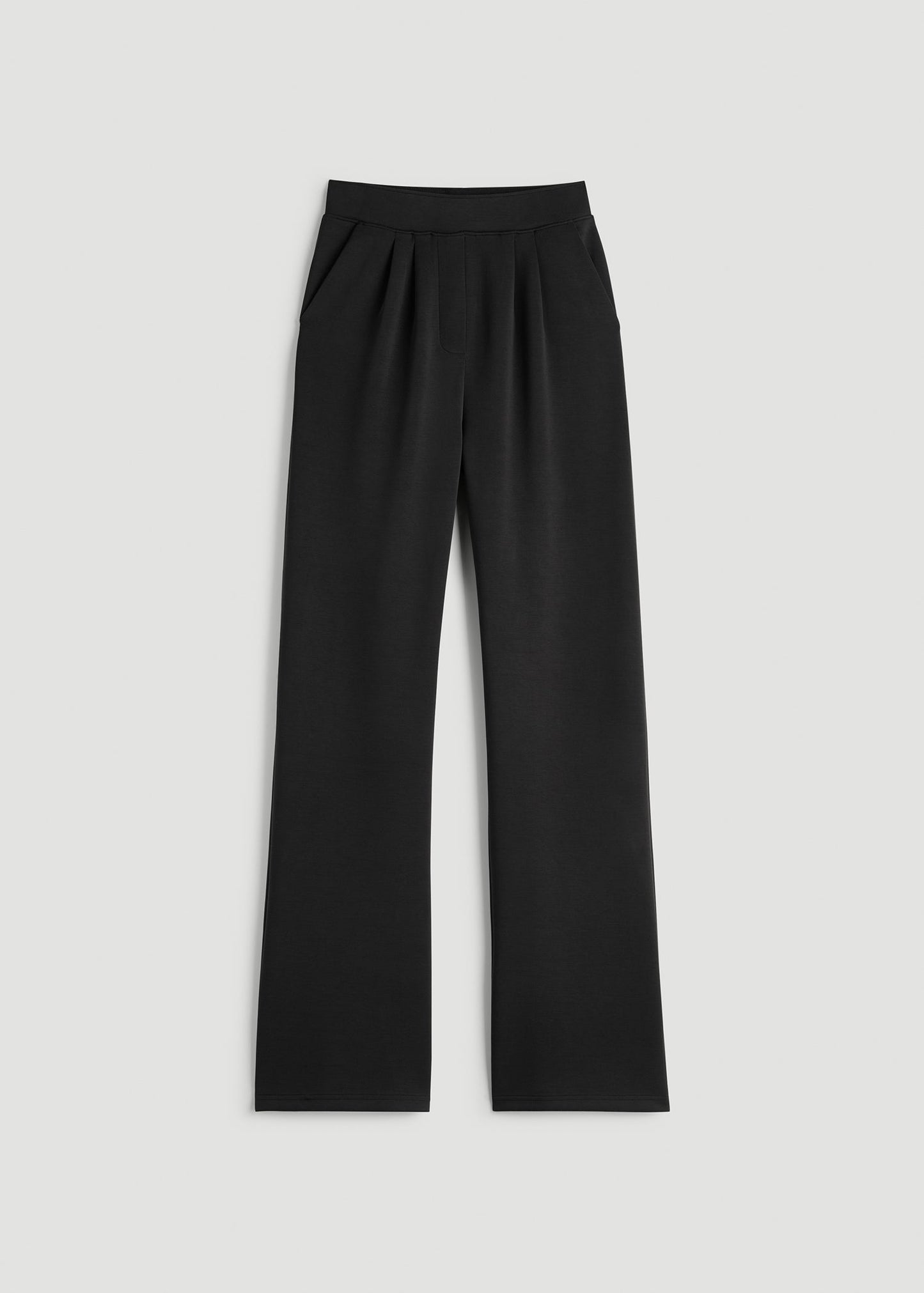 American Tall Women Soft Motion Pleated Wide Leg Pant for Tall Women in Black