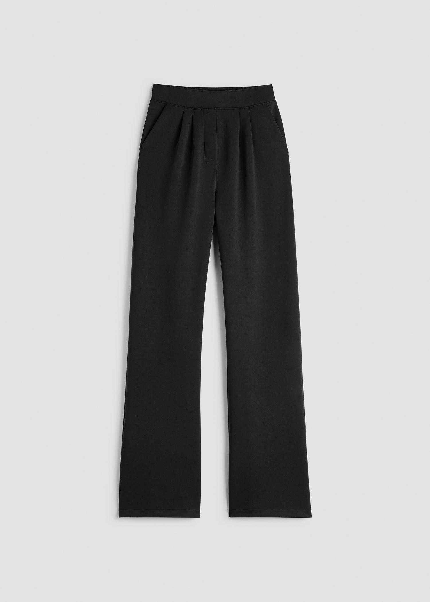 American Tall Women Soft Motion Pleated Wide Leg Pant for Tall Women in Black
