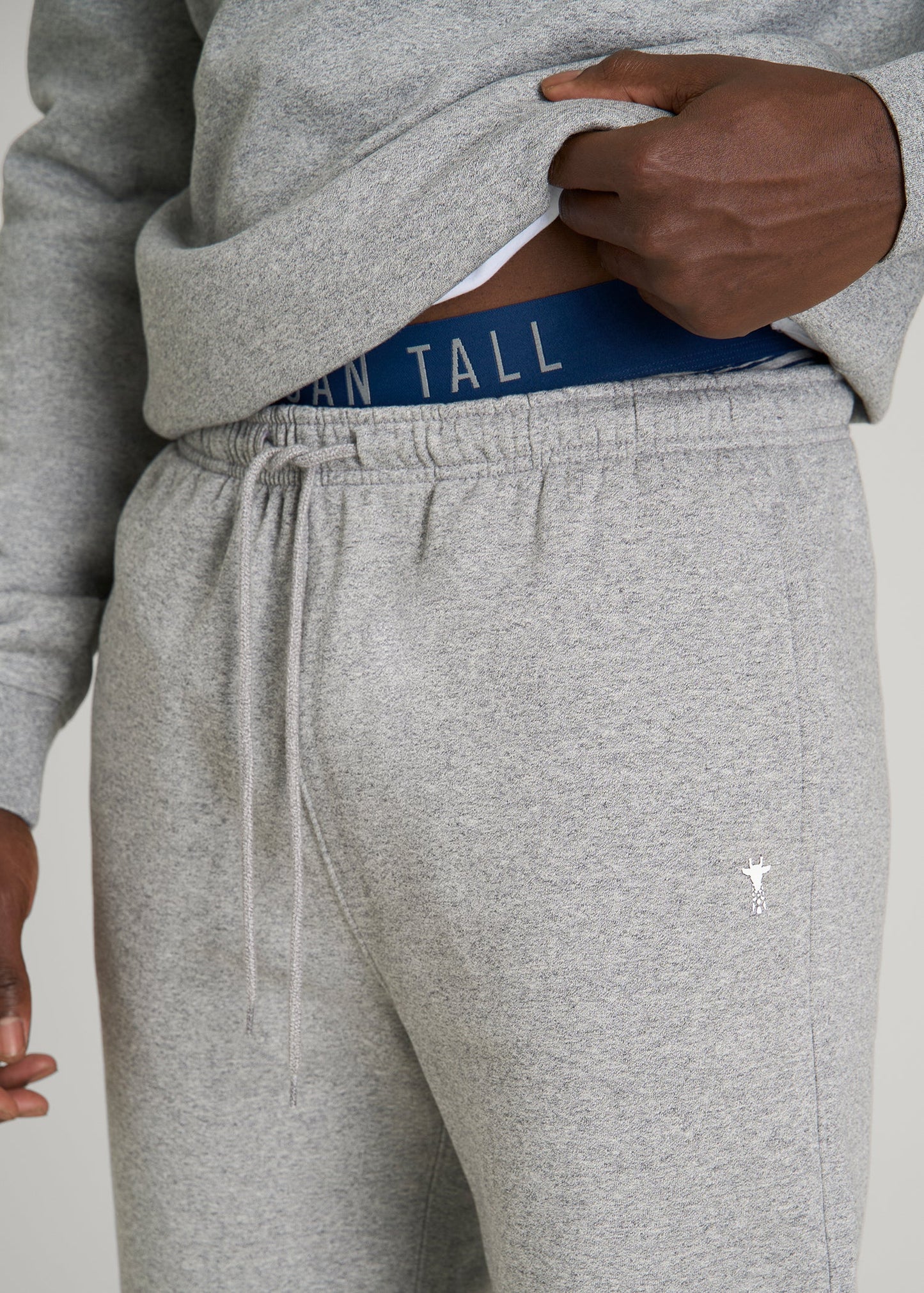 American Tall Men Core Motion Fleece Jogger for Tall Men in Heathered Grey