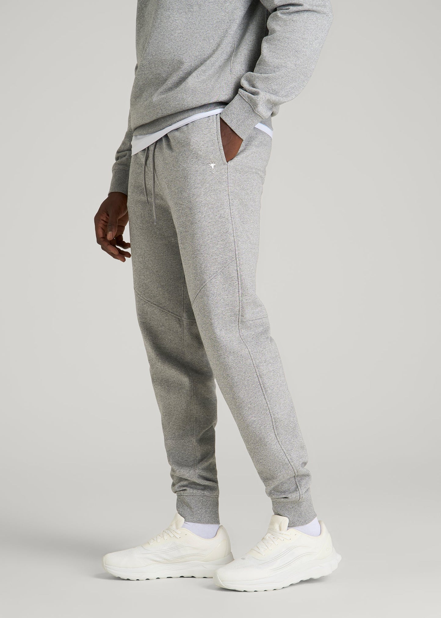 American Tall Men Core Motion Fleece Jogger for Tall Men in Heathered Grey
