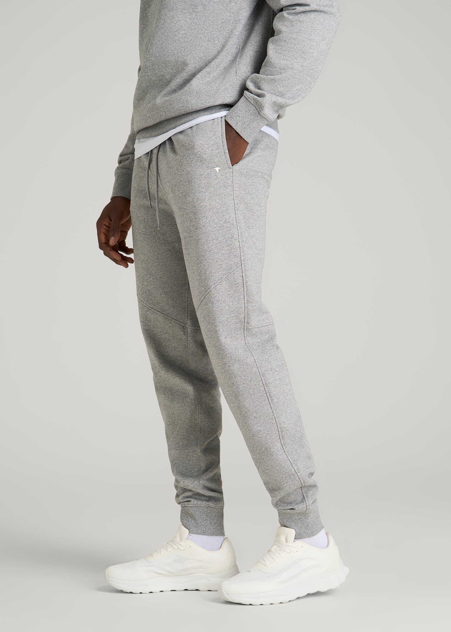 American Tall Men Core Motion Fleece Jogger for Tall Men in Heathered Grey