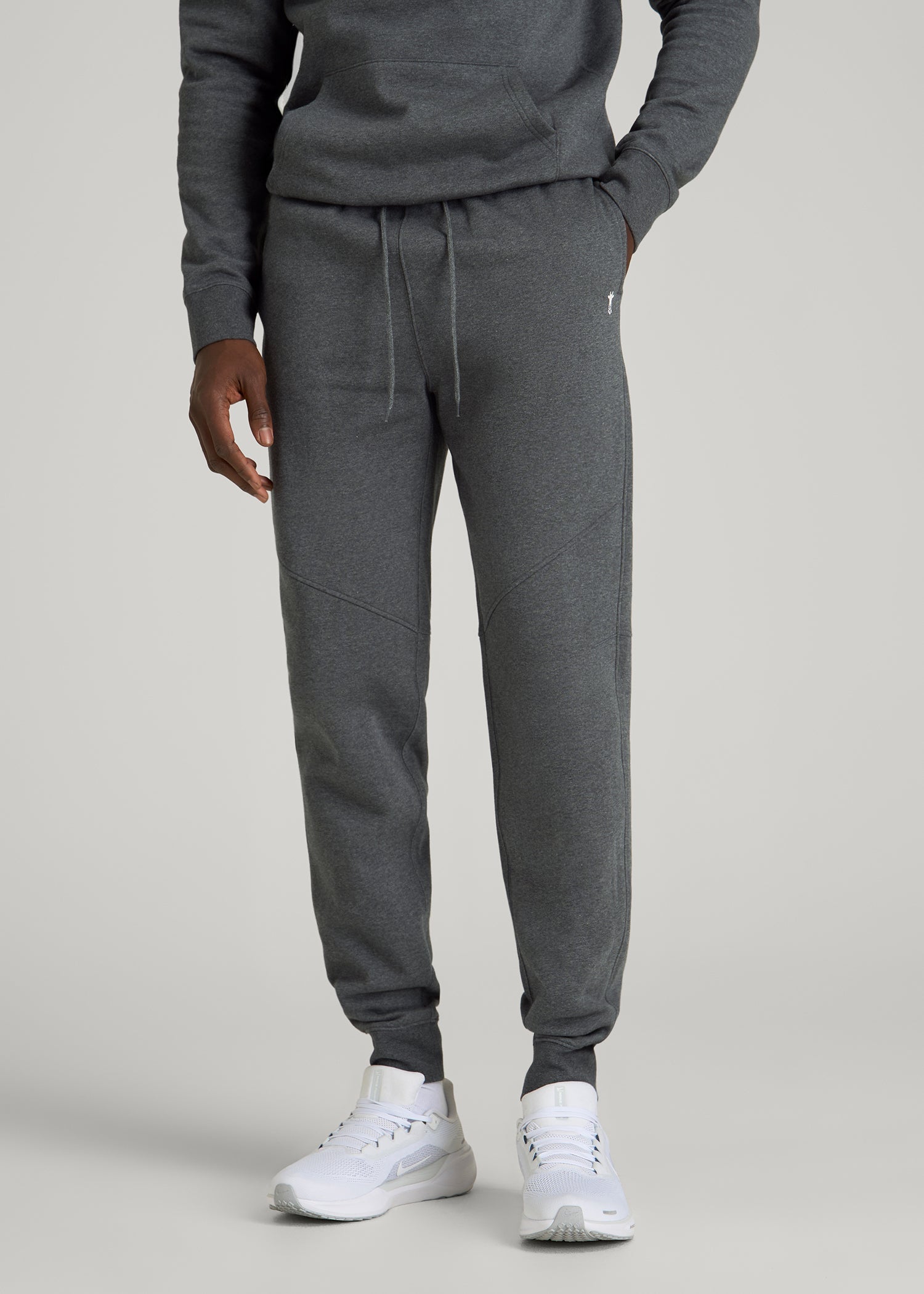 American Tall Men Core Motion Fleece Jogger for Tall Men in Charcoal Mix