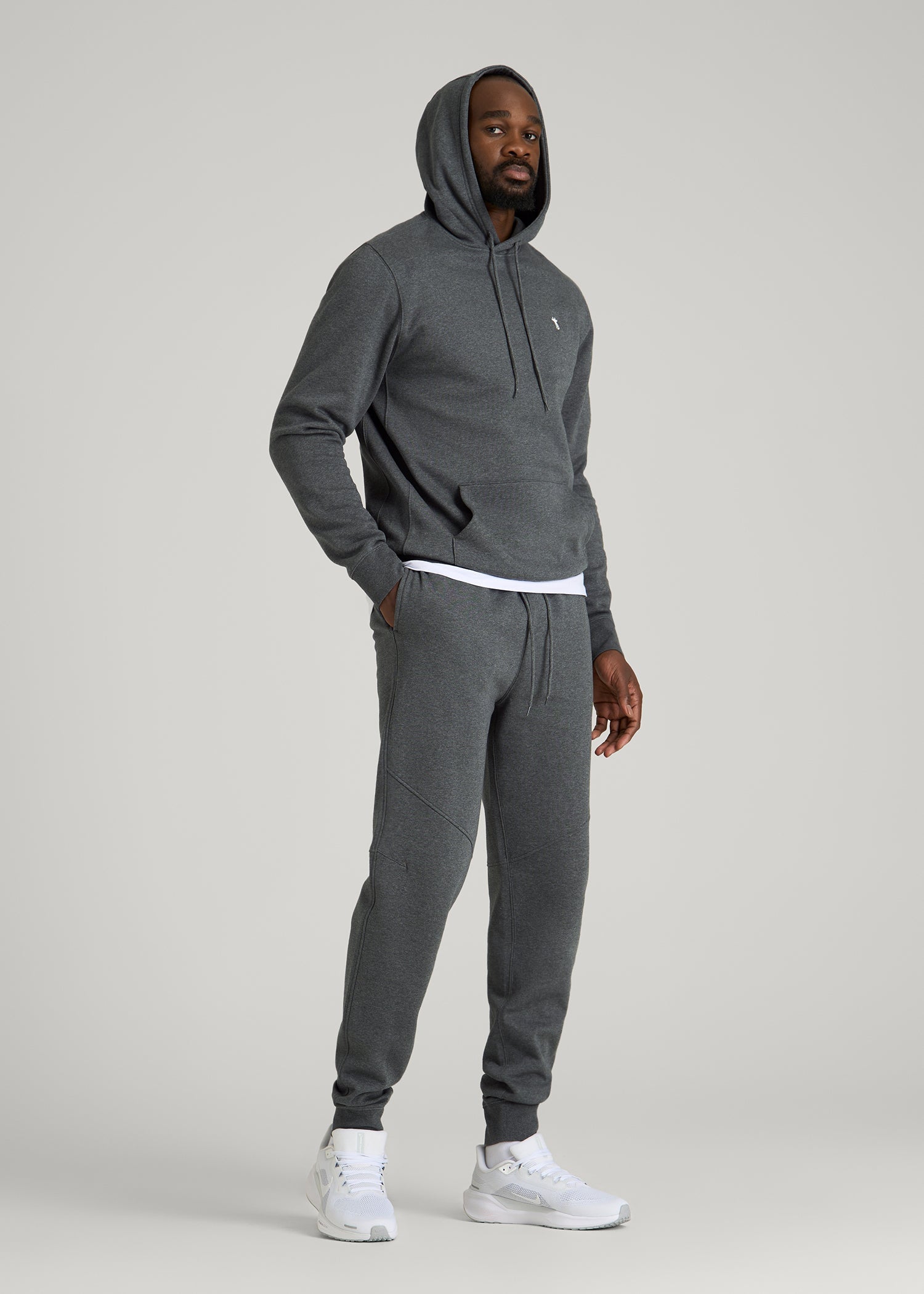 American Tall Men Core Motion Fleece Jogger for Tall Men in Charcoal Mix