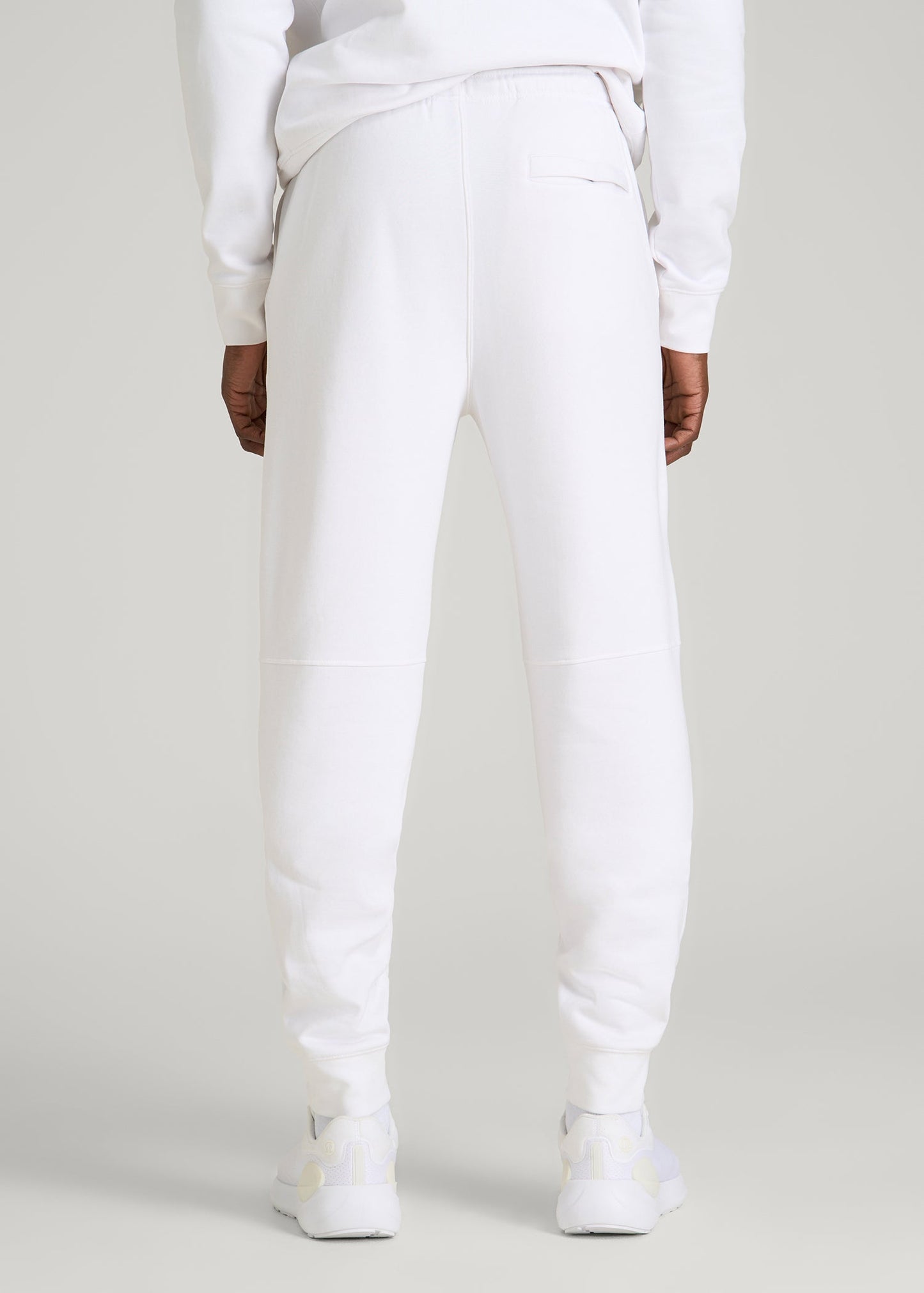 American Tall Men Core Motion Fleece Jogger for Tall Men in White