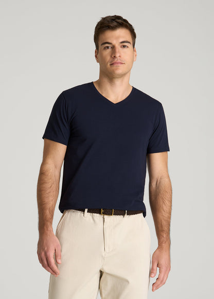 American Tall Men The Essential Modern Fit V-Neck Tee for Tall Men in Navy