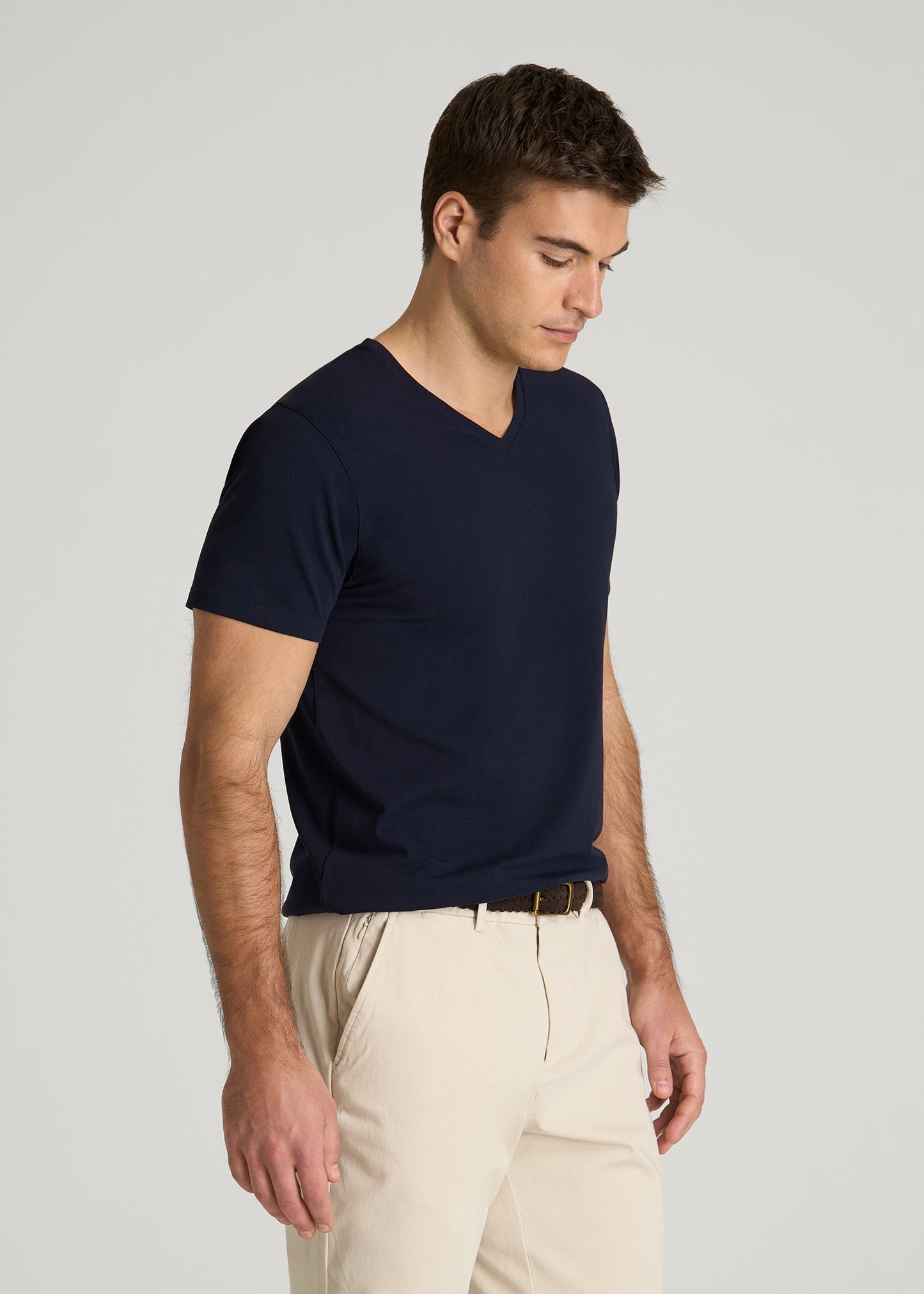 American Tall Men The Essential Modern Fit V-Neck Tee for Tall Men in Navy