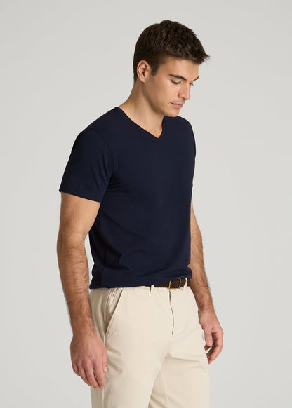 American Tall Men The Essential Modern Fit V-Neck Tee for Tall Men in Navy