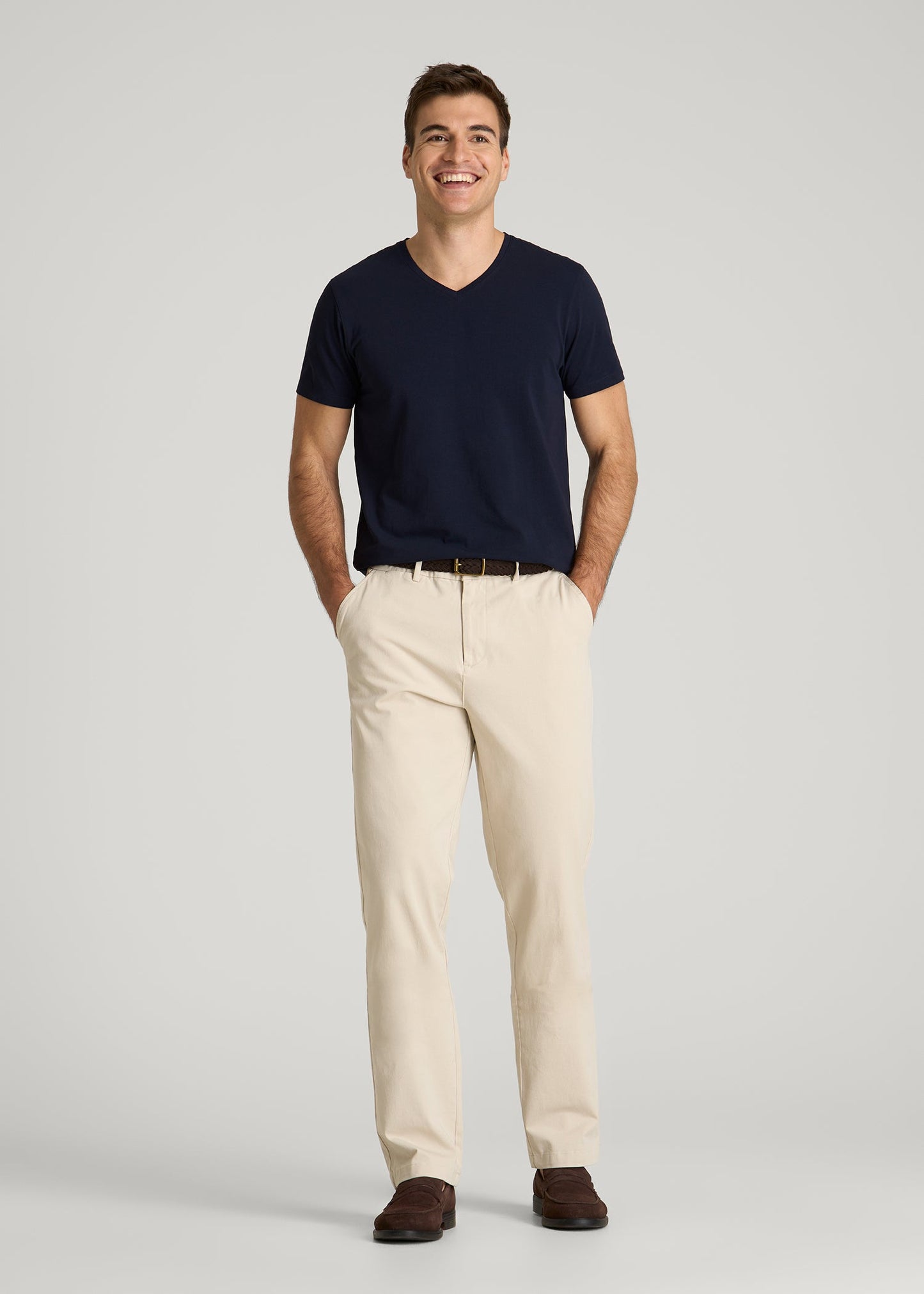 American Tall Men The Essential Modern Fit V-Neck Tee for Tall Men in Navy