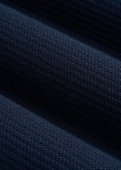 American Tall Men Braided Knit T-Shirt for Tall Men in Navy Blue