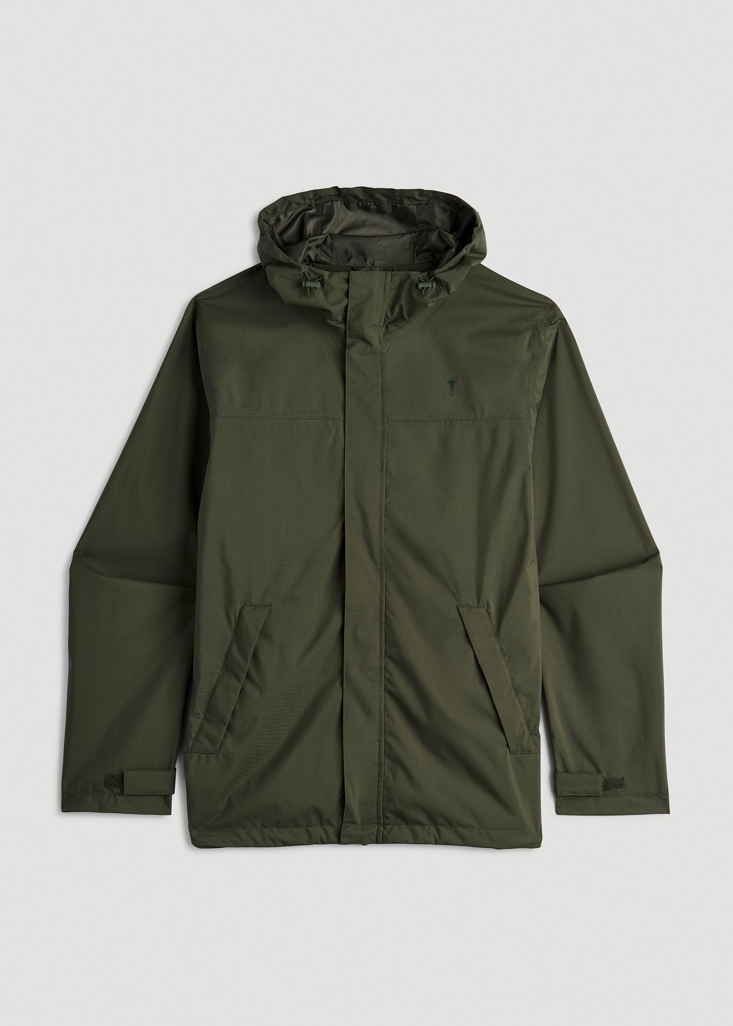 American Tall Men Lightweight Rain Jacket for Tall Men in Dark Olive Green