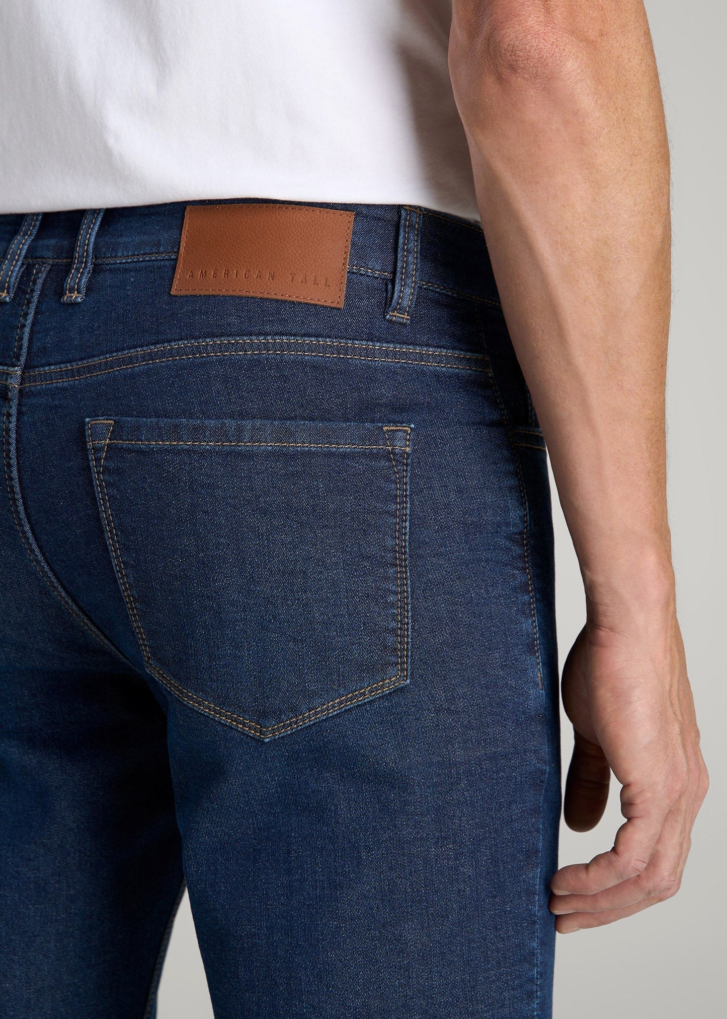 American Tall Men Dylan Slim Fit Fleeced Jeans for Tall Men in Colorado Blue Wash