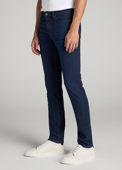 American Tall Men Dylan Slim Fit Fleeced Jeans for Tall Men in Rockies Blue