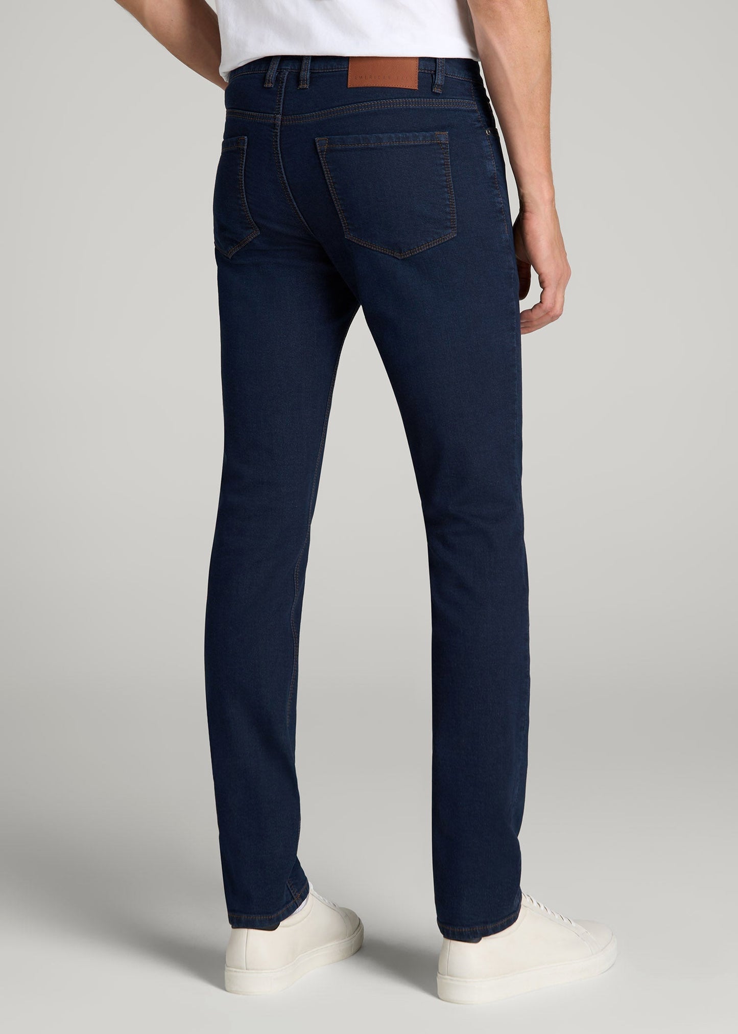 American Tall Men Dylan Slim Fit Fleeced Jeans for Tall Men in Rockies Blue