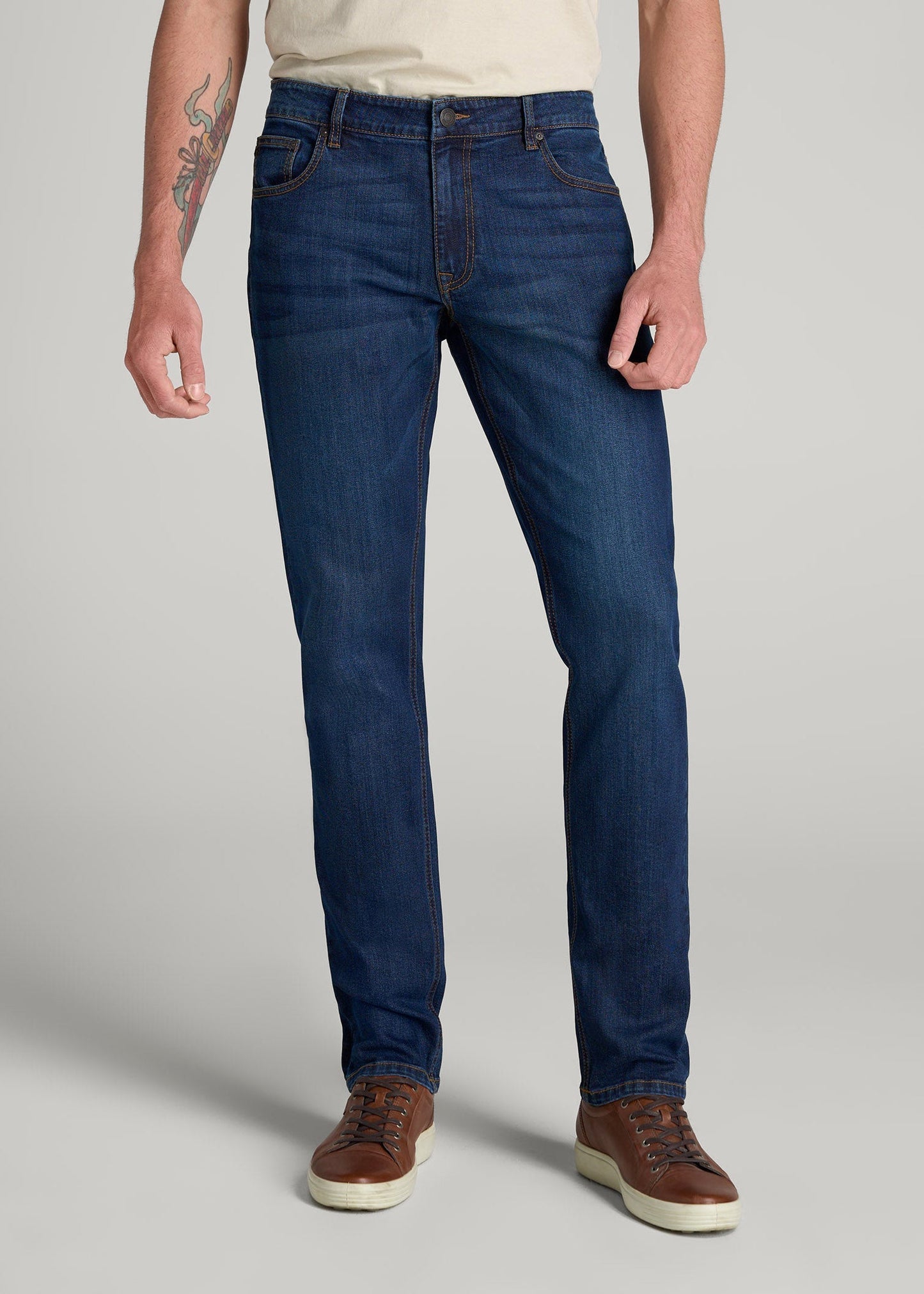American Tall Men LJ&S TAPERED Jeans for Tall Men in Charger Blue