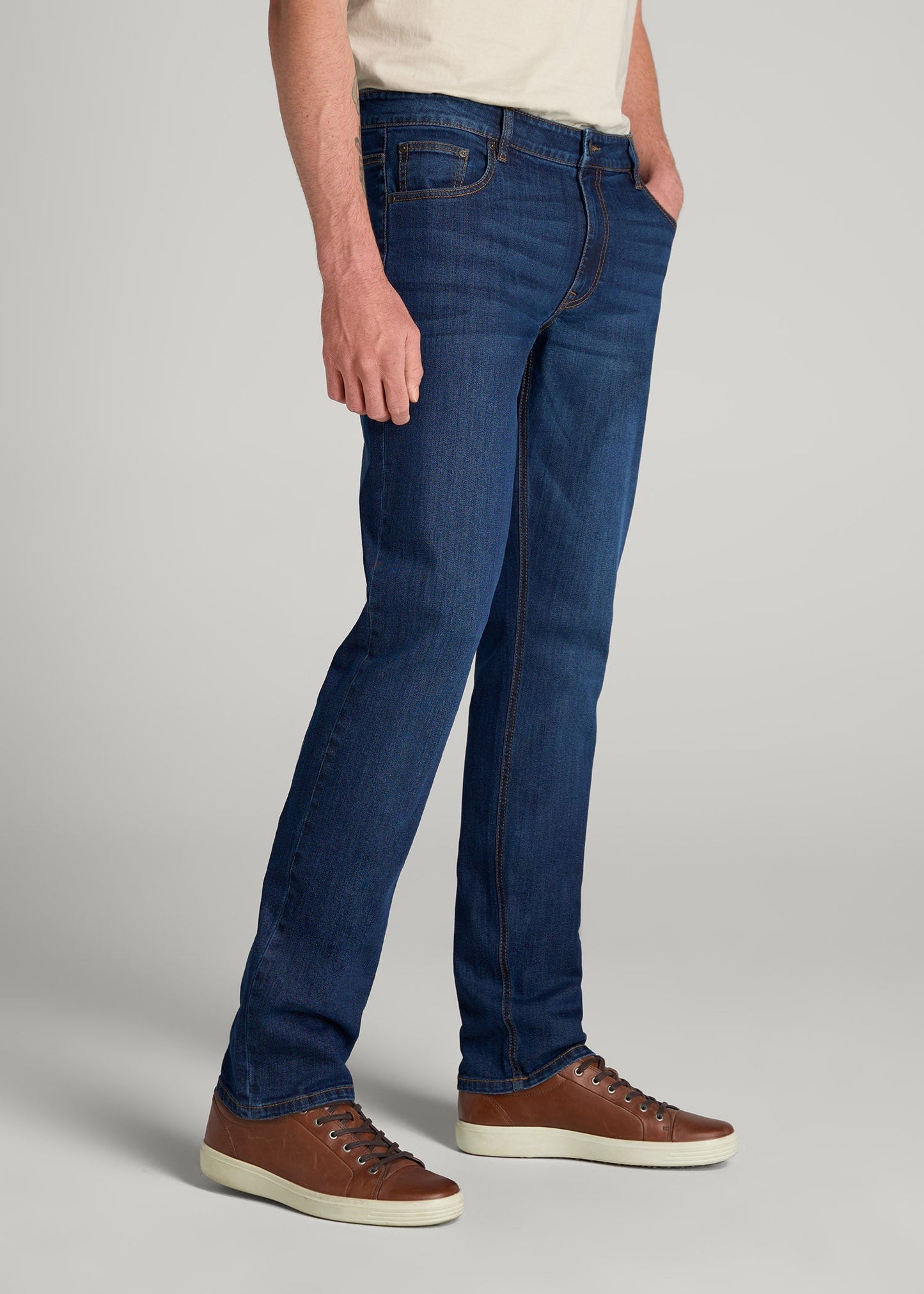 American Tall Men LJ&S TAPERED Jeans for Tall Men in Charger Blue