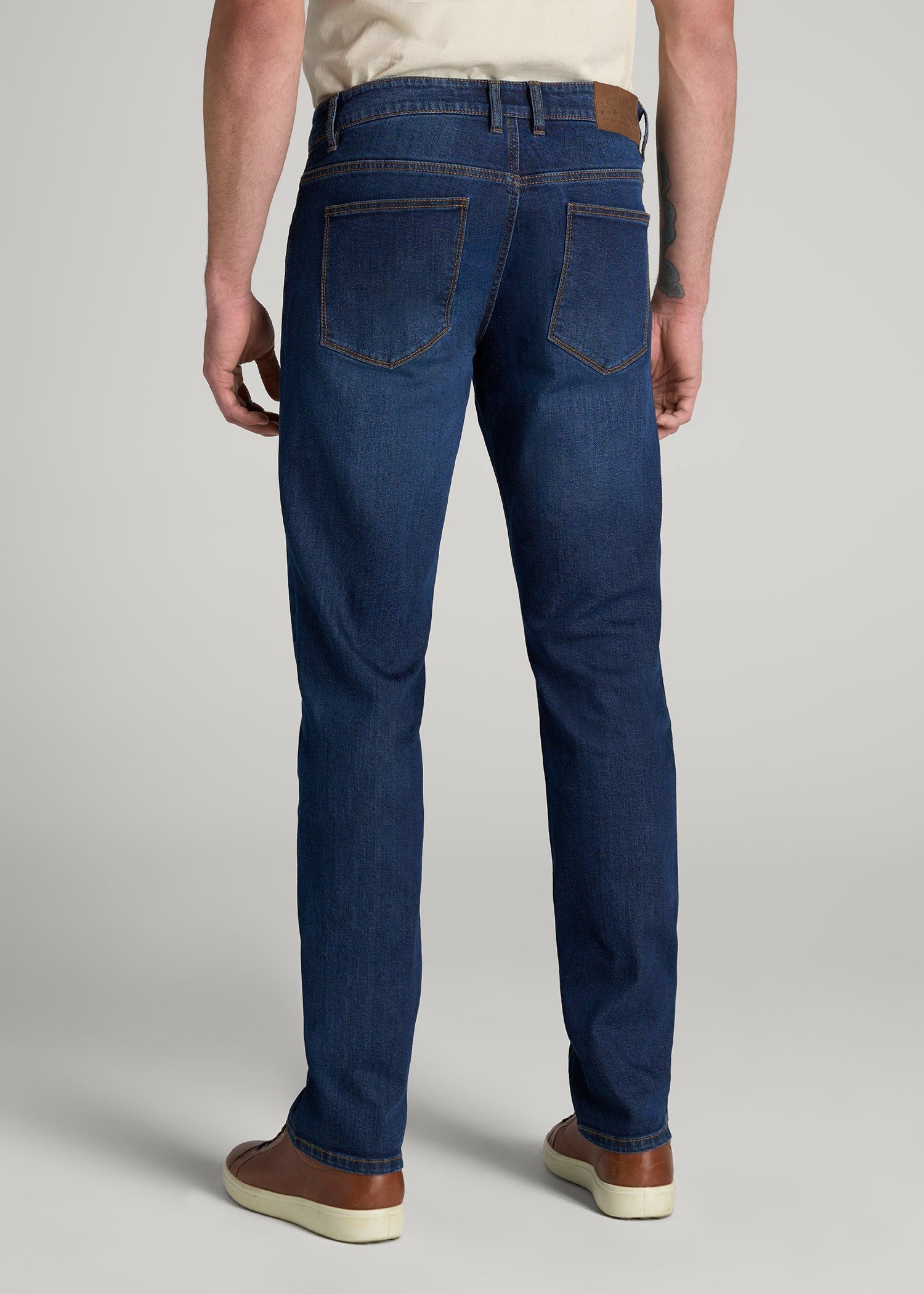 American Tall Men LJ&S TAPERED Jeans for Tall Men in Charger Blue