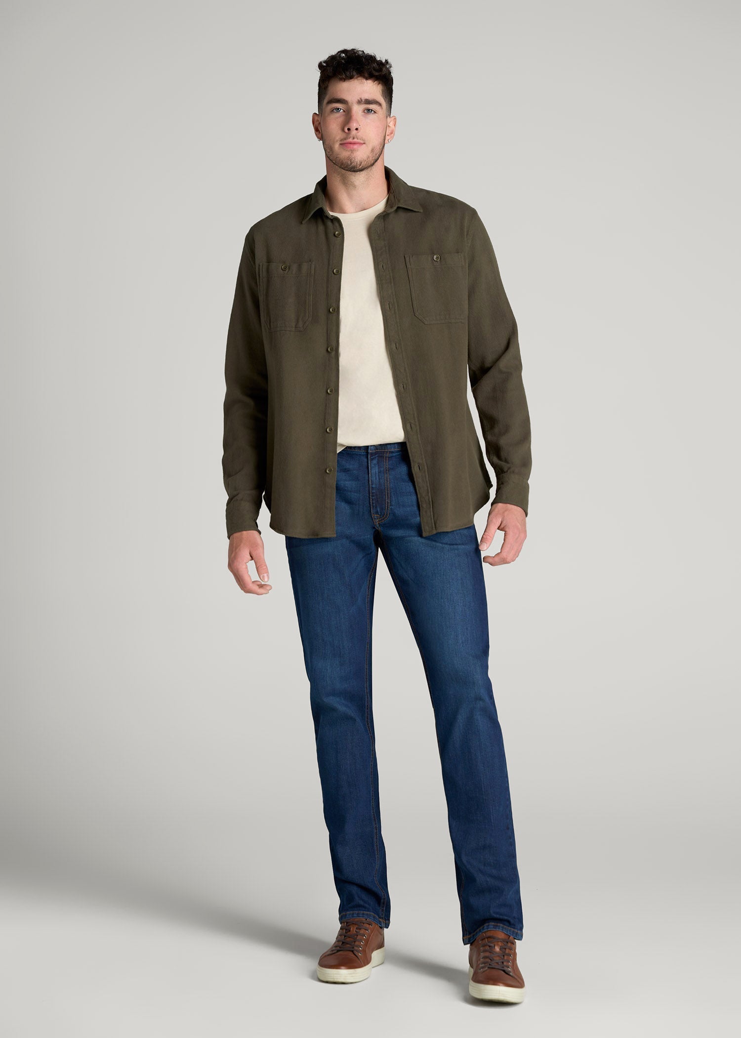 American Tall Men LJ&S TAPERED Jeans for Tall Men in Charger Blue
