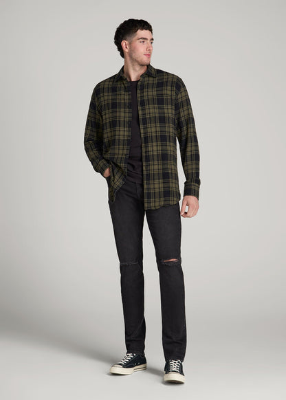 American Tall Men Dylan Slim Fit Jeans for Tall Men in Distressed Onyx Black Wash
