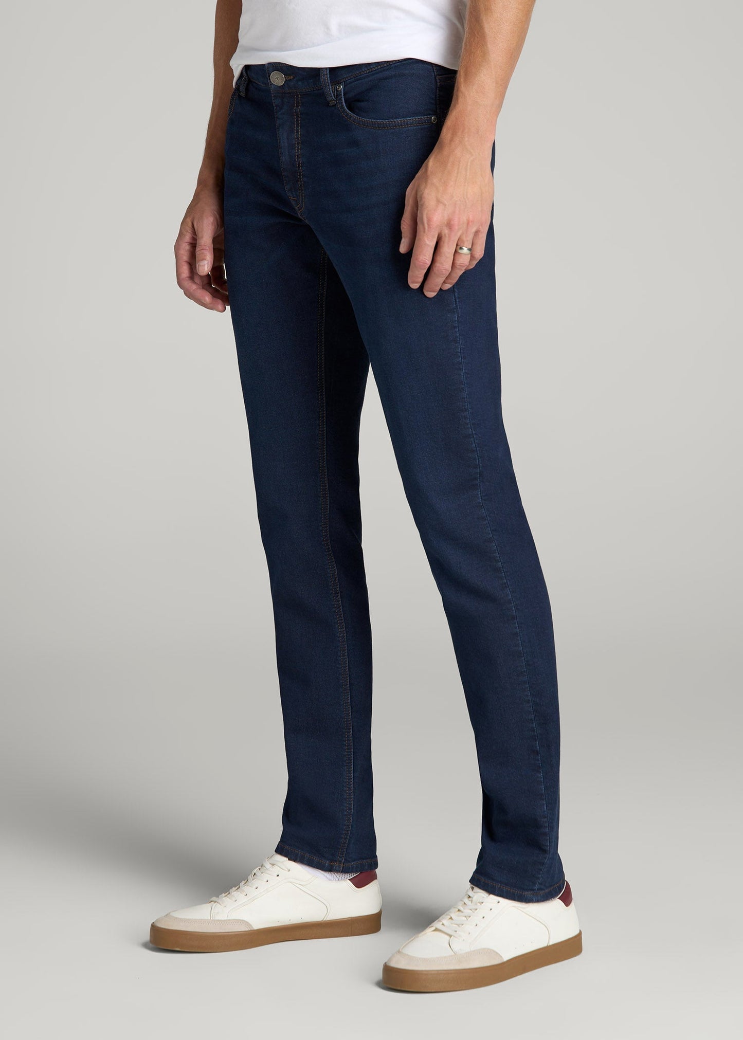 American Tall Men Carman TAPERED Fleeced Jeans for Tall Men in Rockies Blue