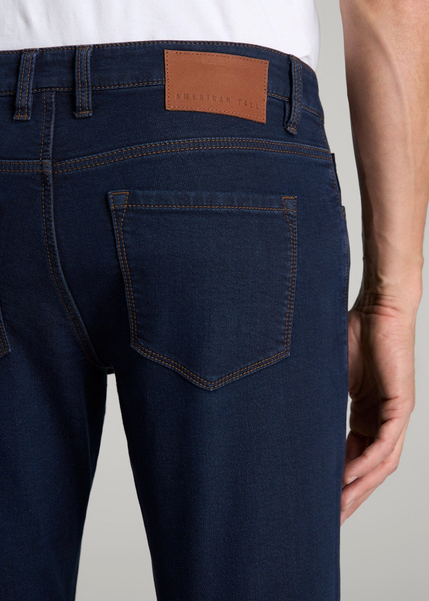 American Tall Men Carman TAPERED Fleeced Jeans for Tall Men in Rockies Blue