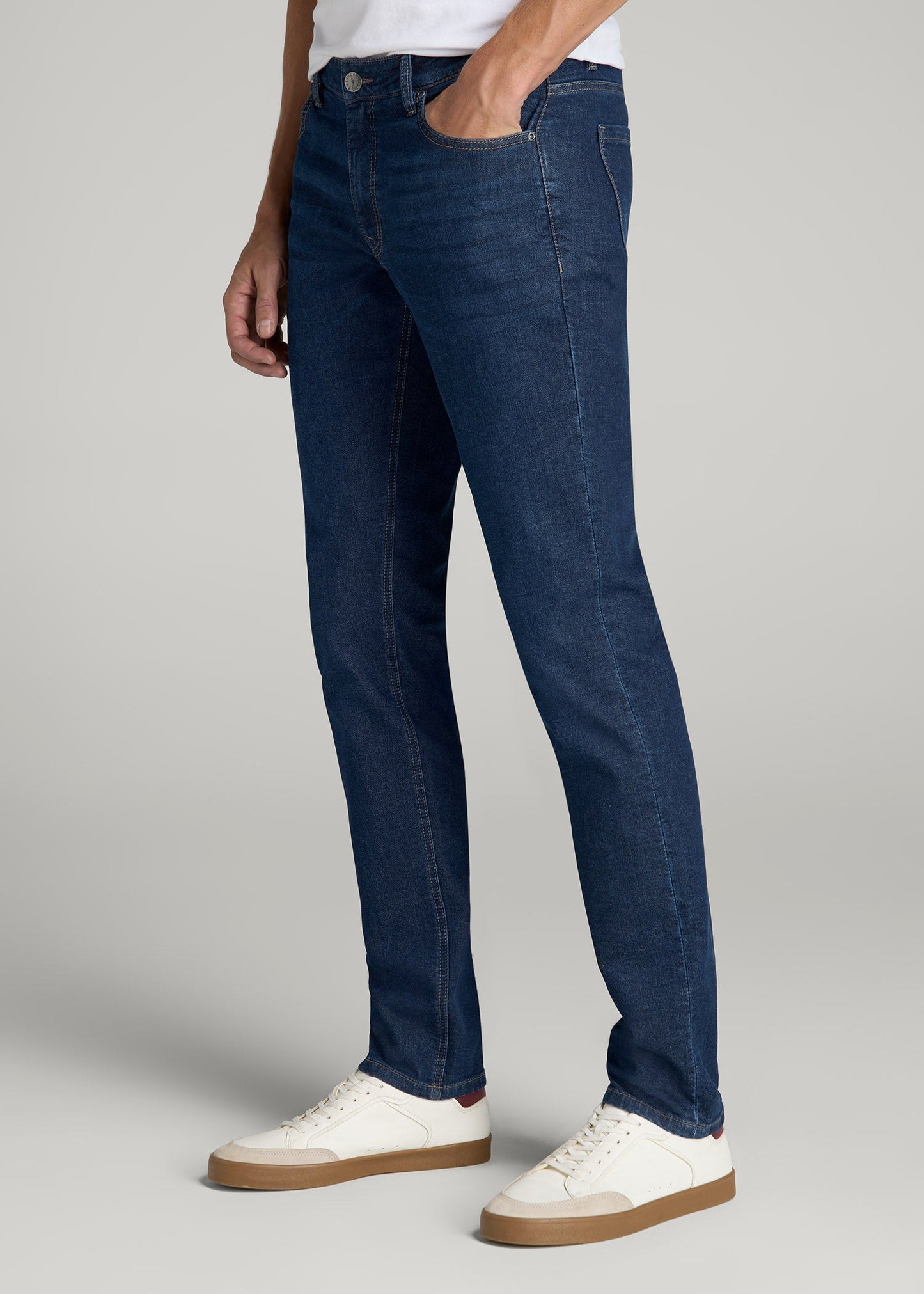 American Tall Men Carman TAPERED Fleeced Jeans for Tall Men in Colorado Blue Wash