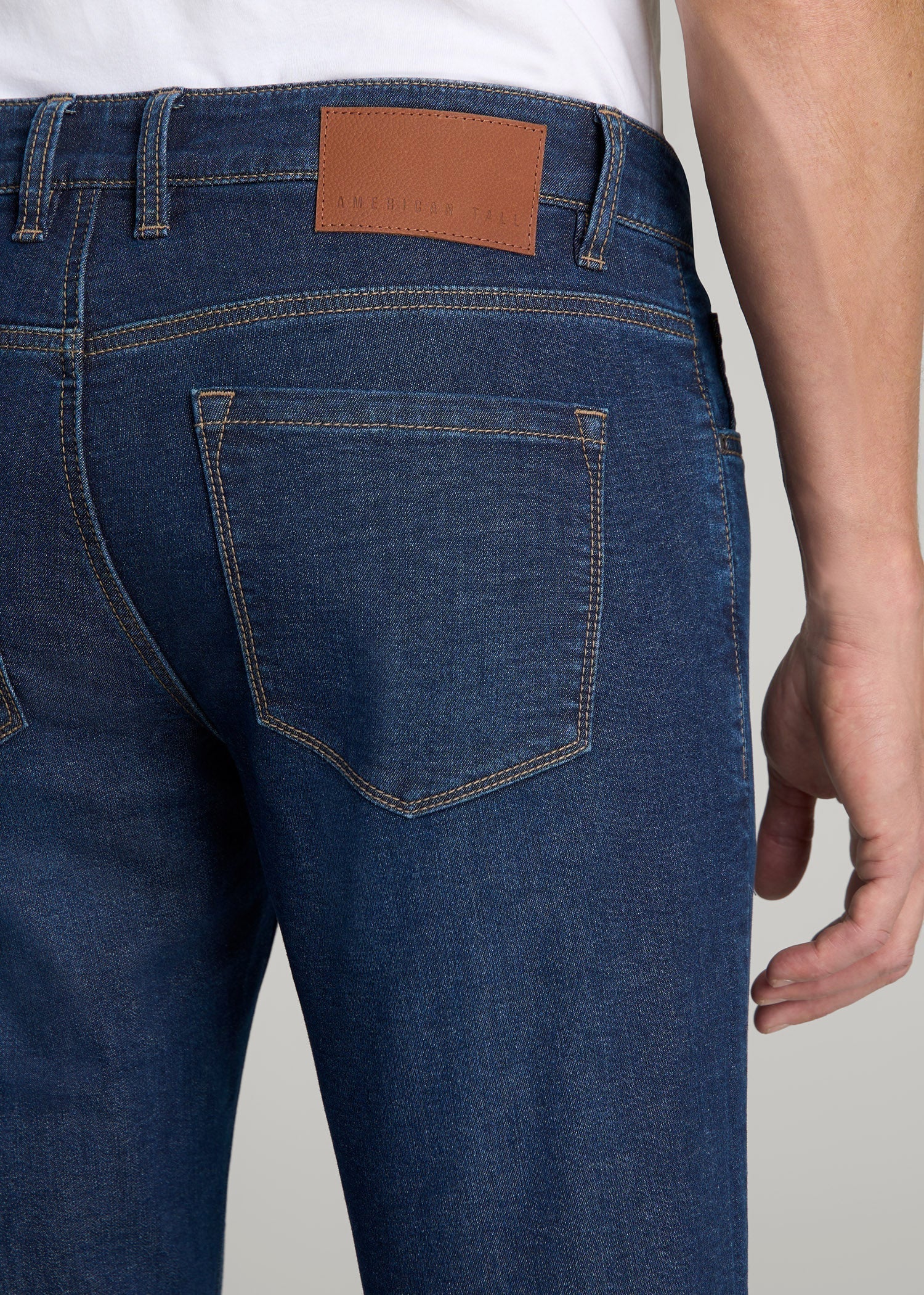 American Tall Men Carman TAPERED Fleeced Jeans for Tall Men in Colorado Blue Wash