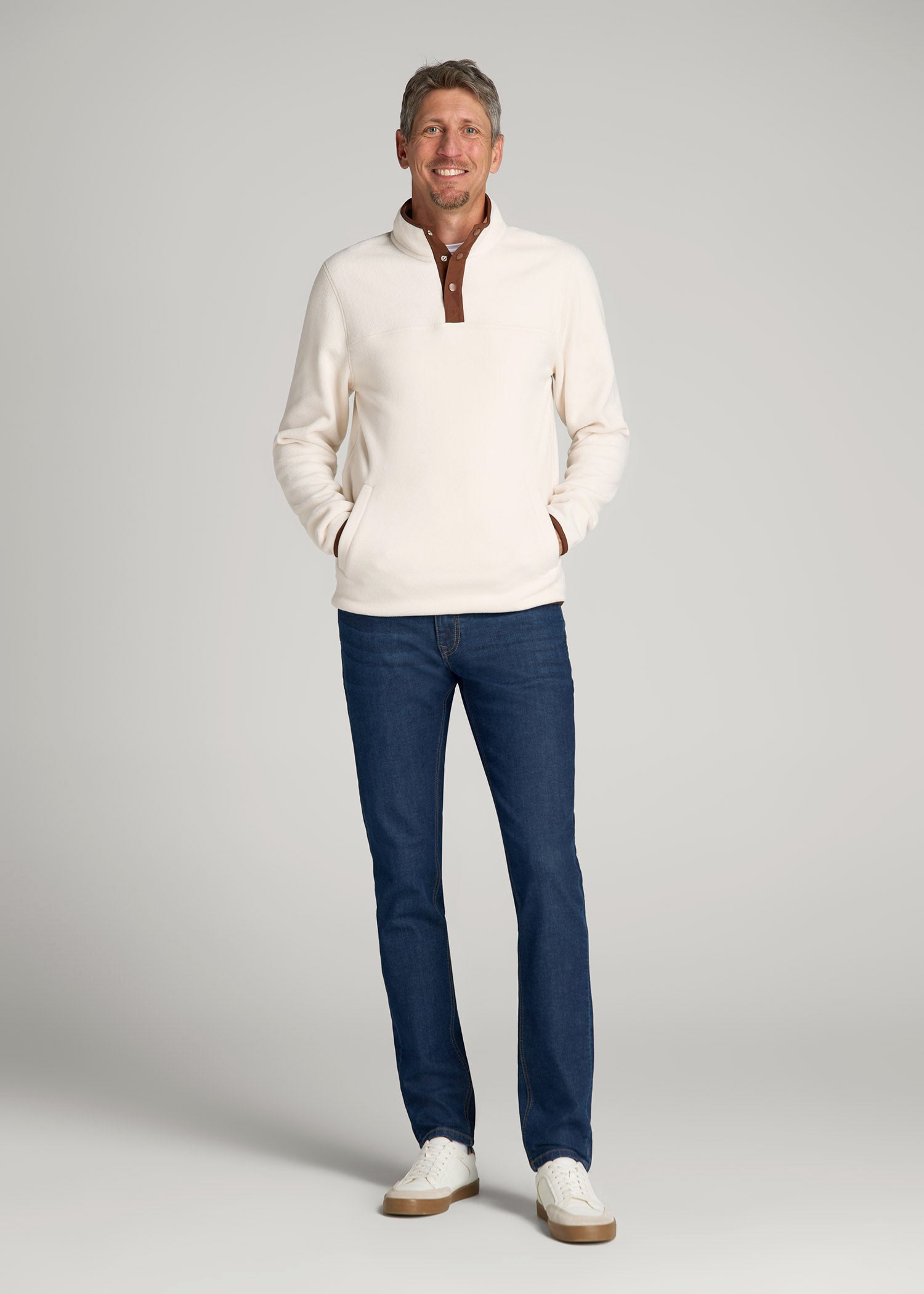 American Tall Men Carman TAPERED Fleeced Jeans for Tall Men in Colorado Blue Wash