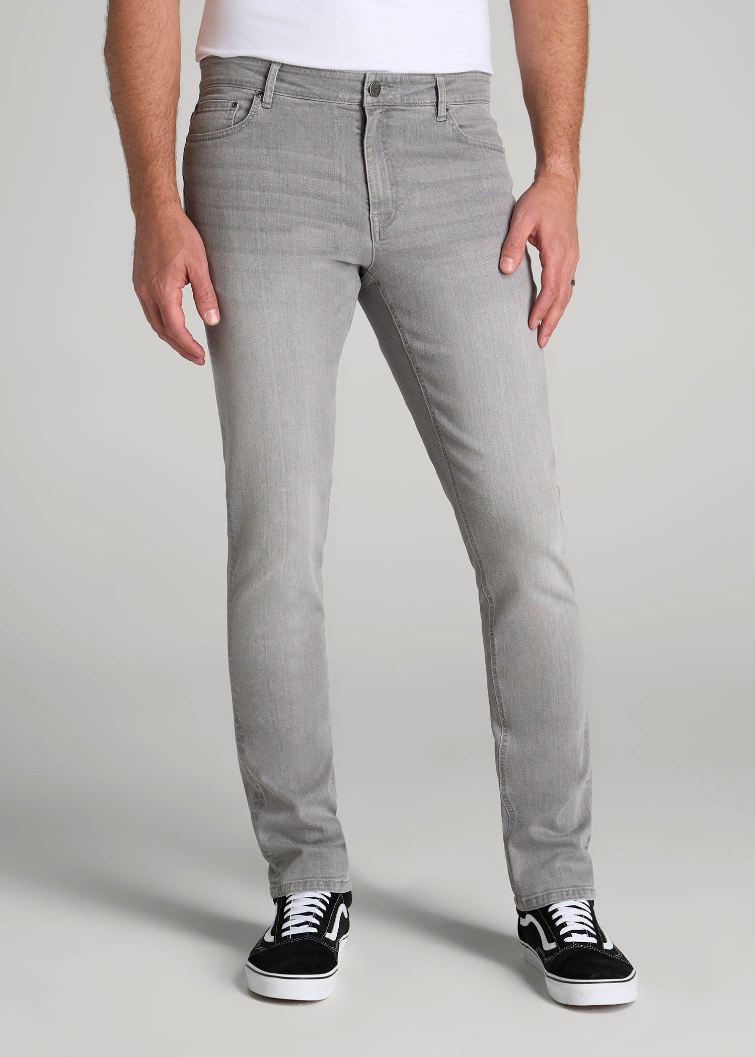American Tall Men Dylan Slim Fit Jeans for Tall Men in Concrete Grey
