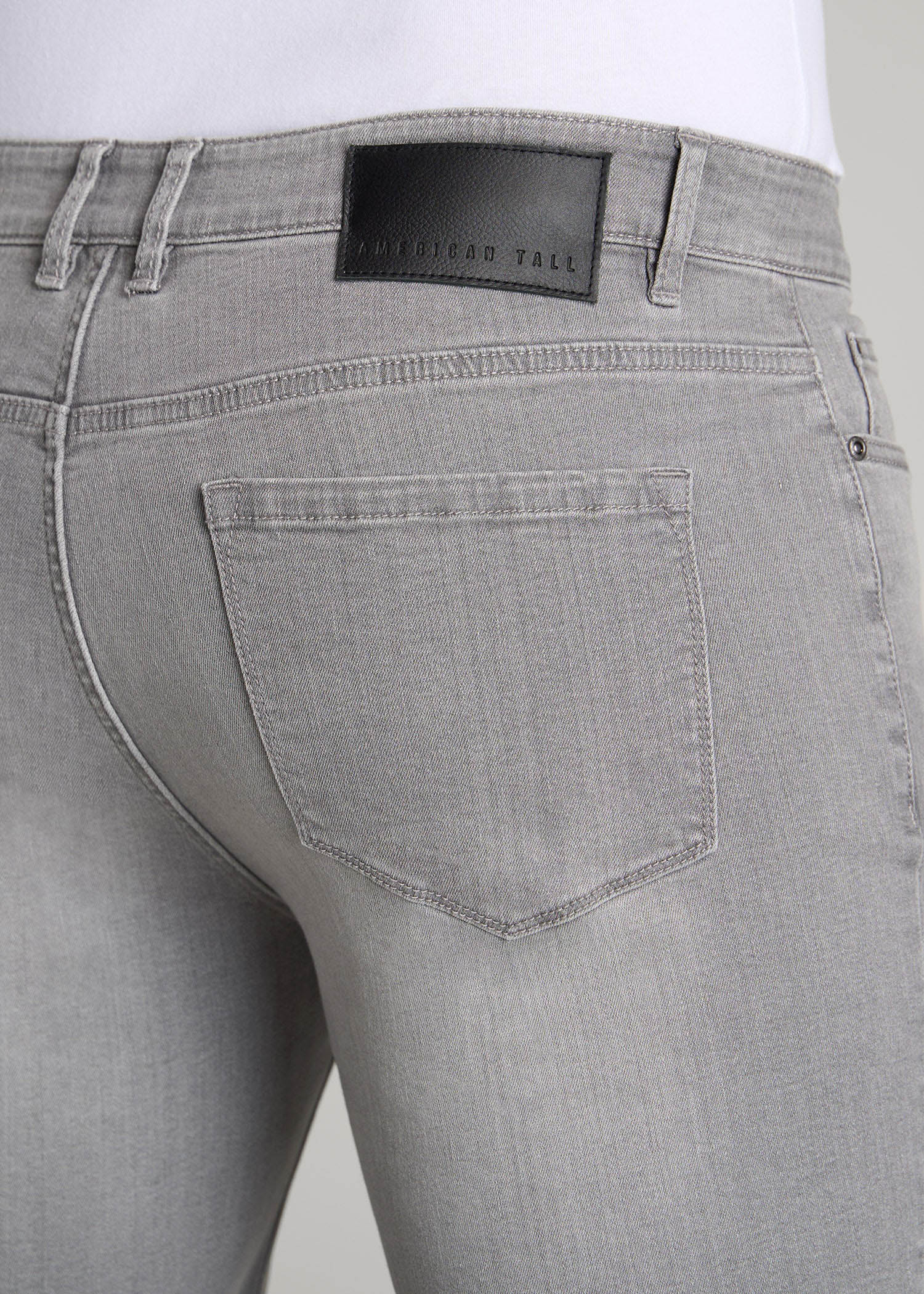 American Tall Men Dylan Slim Fit Jeans for Tall Men in Concrete Grey