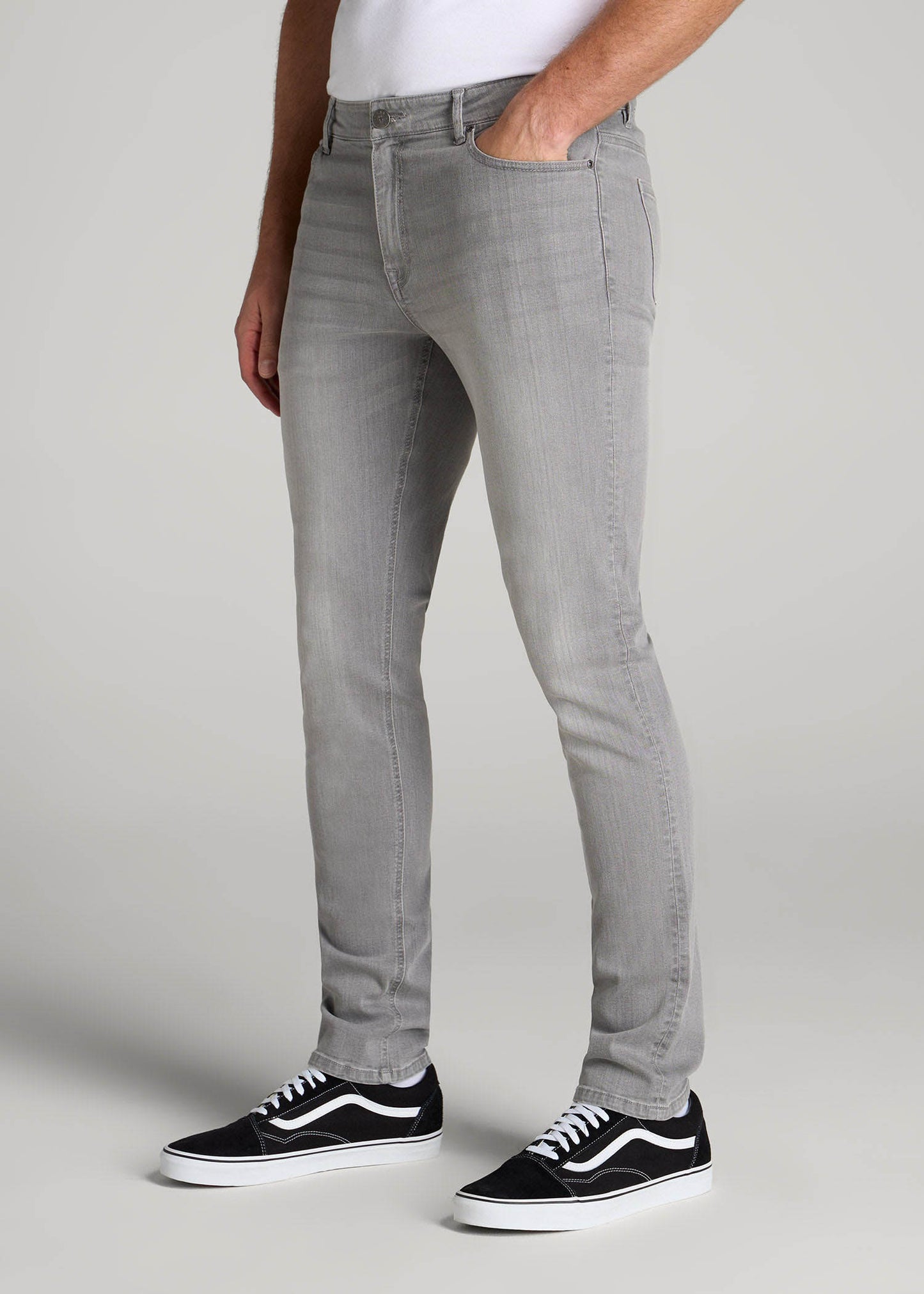 American Tall Men Dylan Slim Fit Jeans for Tall Men in Concrete Grey