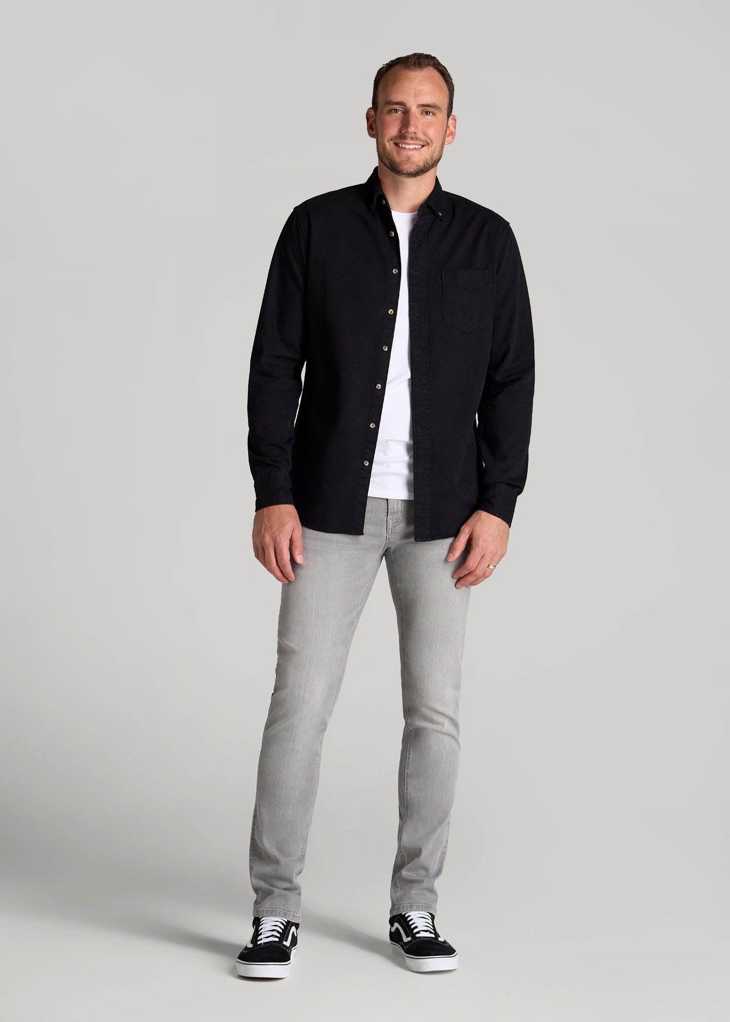 American Tall Men Dylan Slim Fit Jeans for Tall Men in Concrete Grey