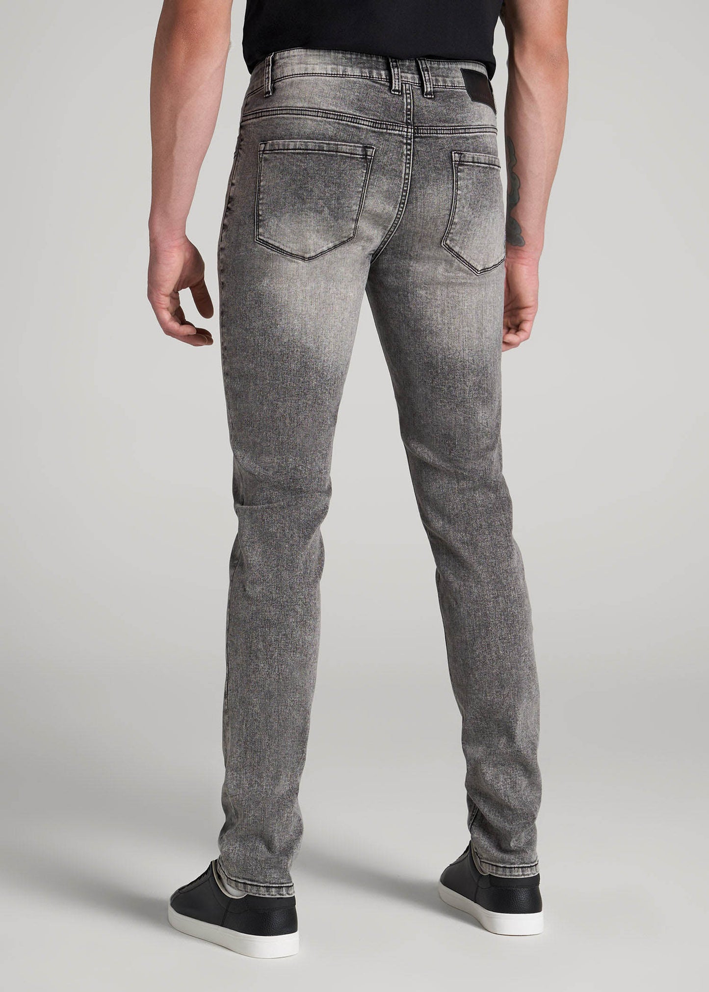 American Tall Men Travis SKINNY Jeans for Tall Men in Washed Faded Black