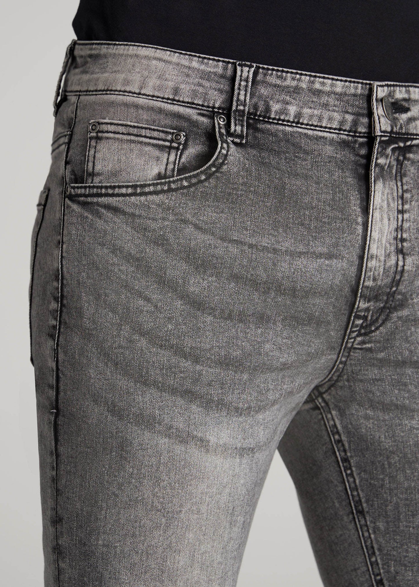 American Tall Men Travis SKINNY Jeans for Tall Men in Washed Faded Black